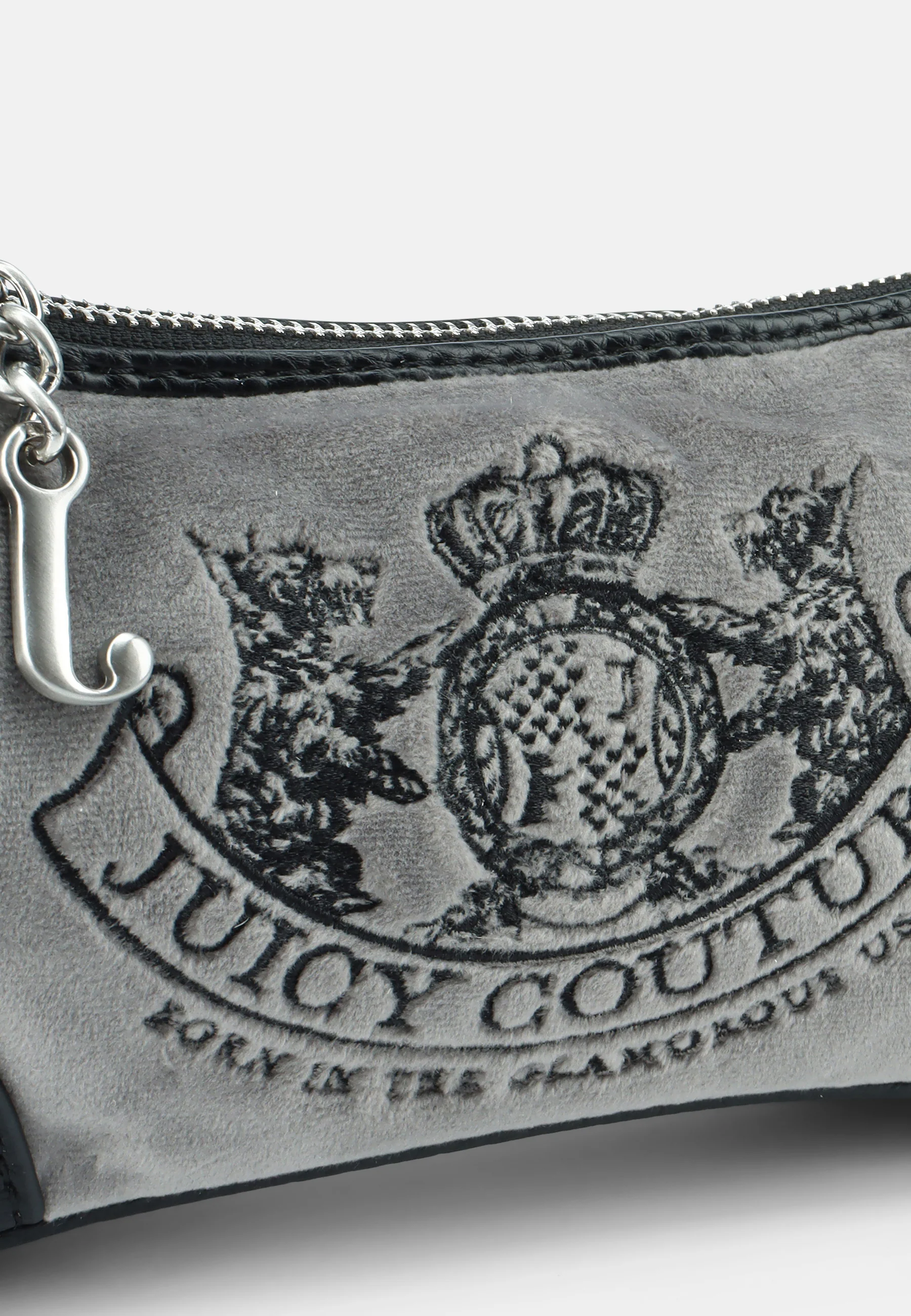 Mini borsa a mano con tracolla DayDreamer Grigia in velour - Image 5