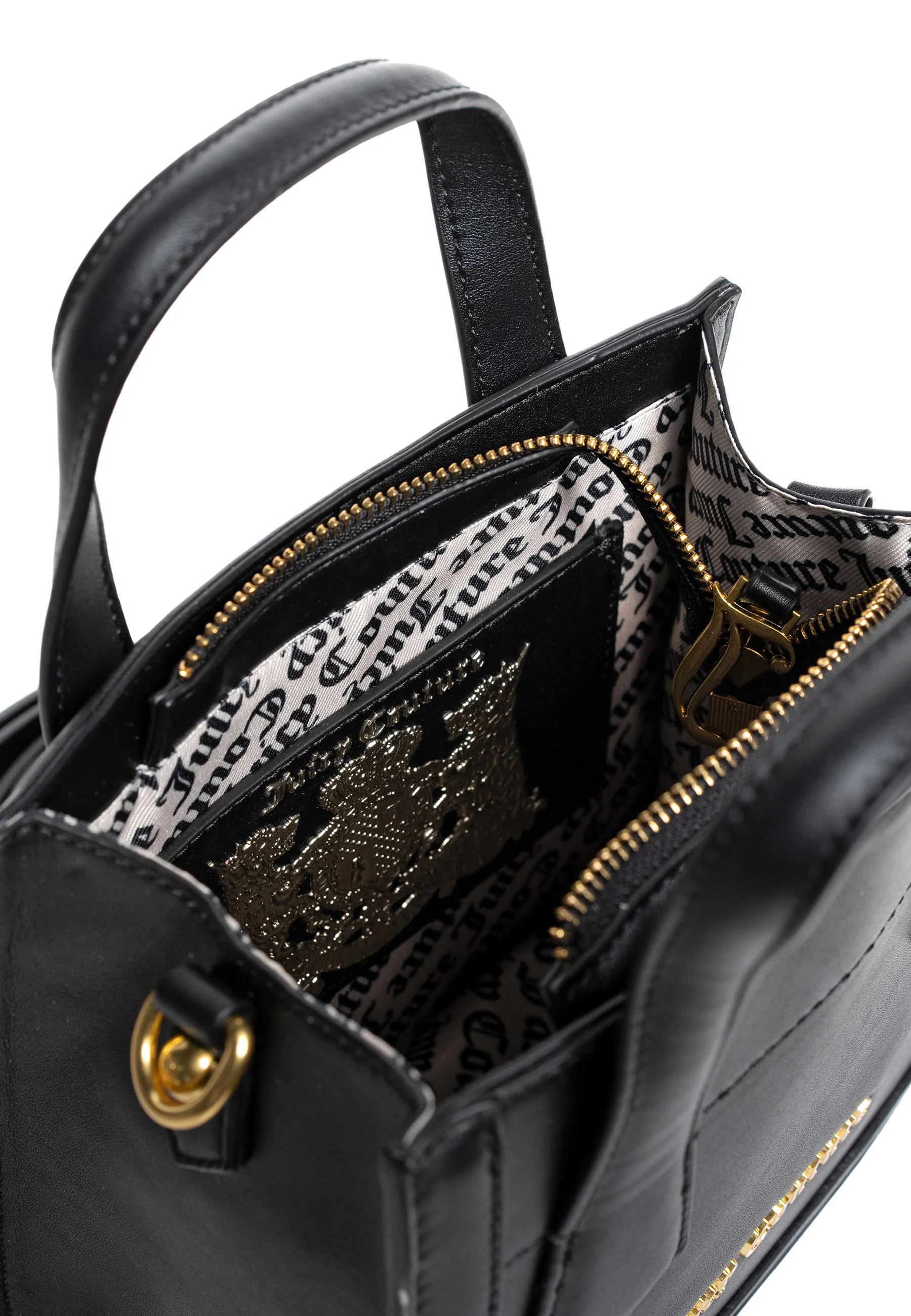 Mini borsa a mano con tracolla Lily Nero in ecopelle - Image 3