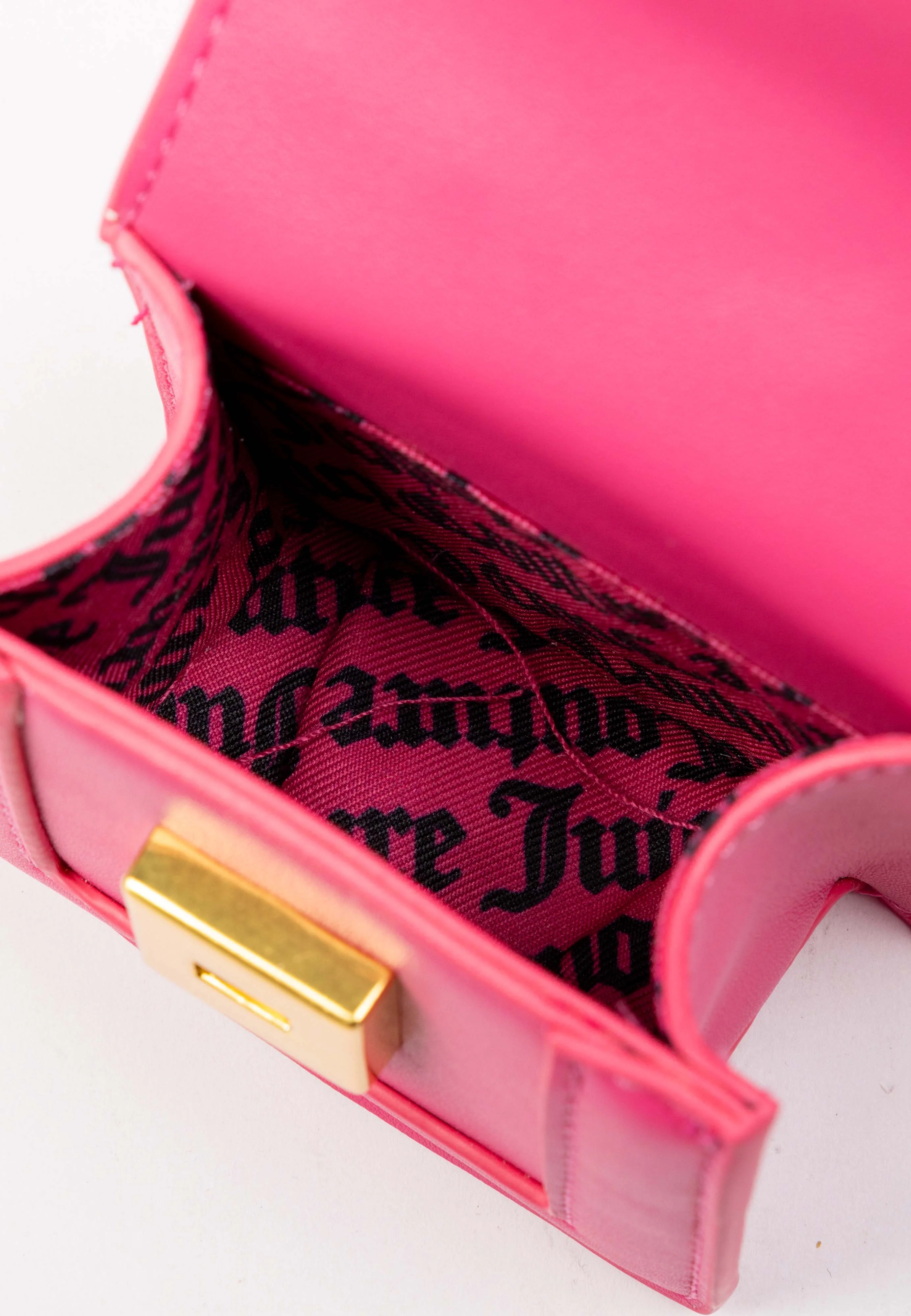 Mini borsa Juicy Couture rosa con logo dorato - Image 3