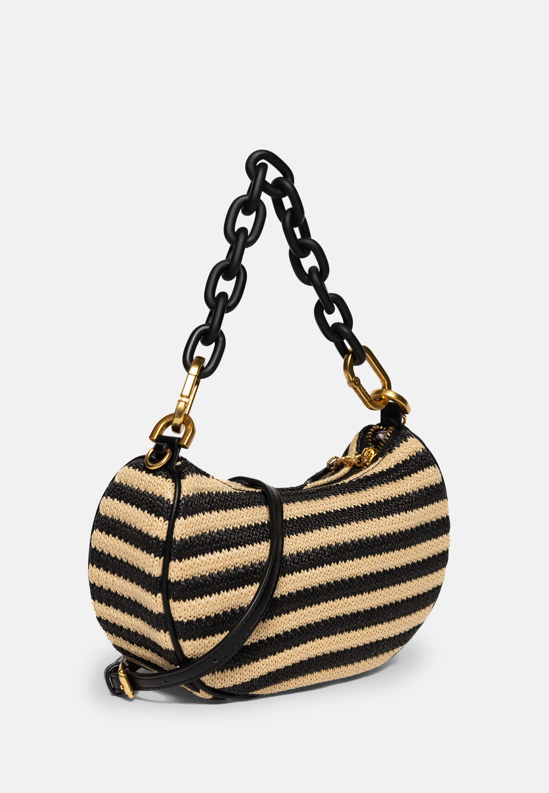 Mini tracolla Blossom Nera e Beige con strass - Image 2