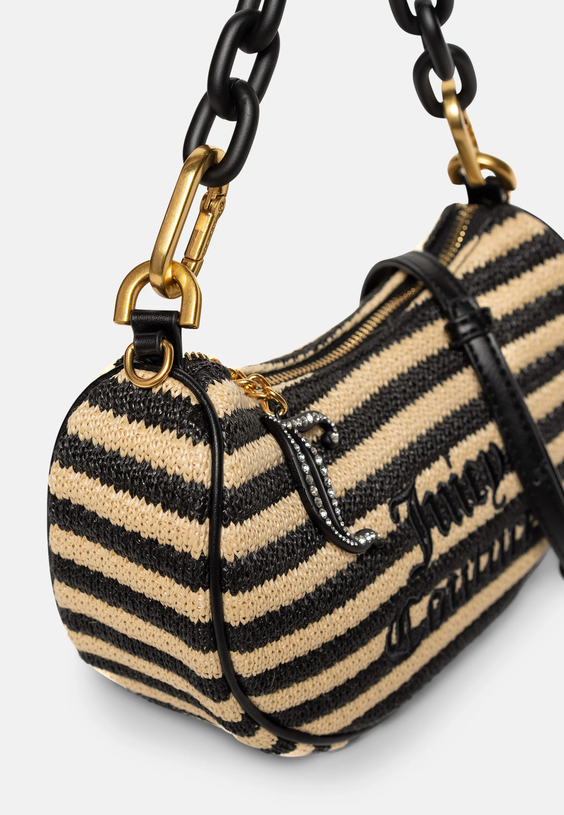 Mini tracolla Blossom Nera e Beige con strass - Image 4
