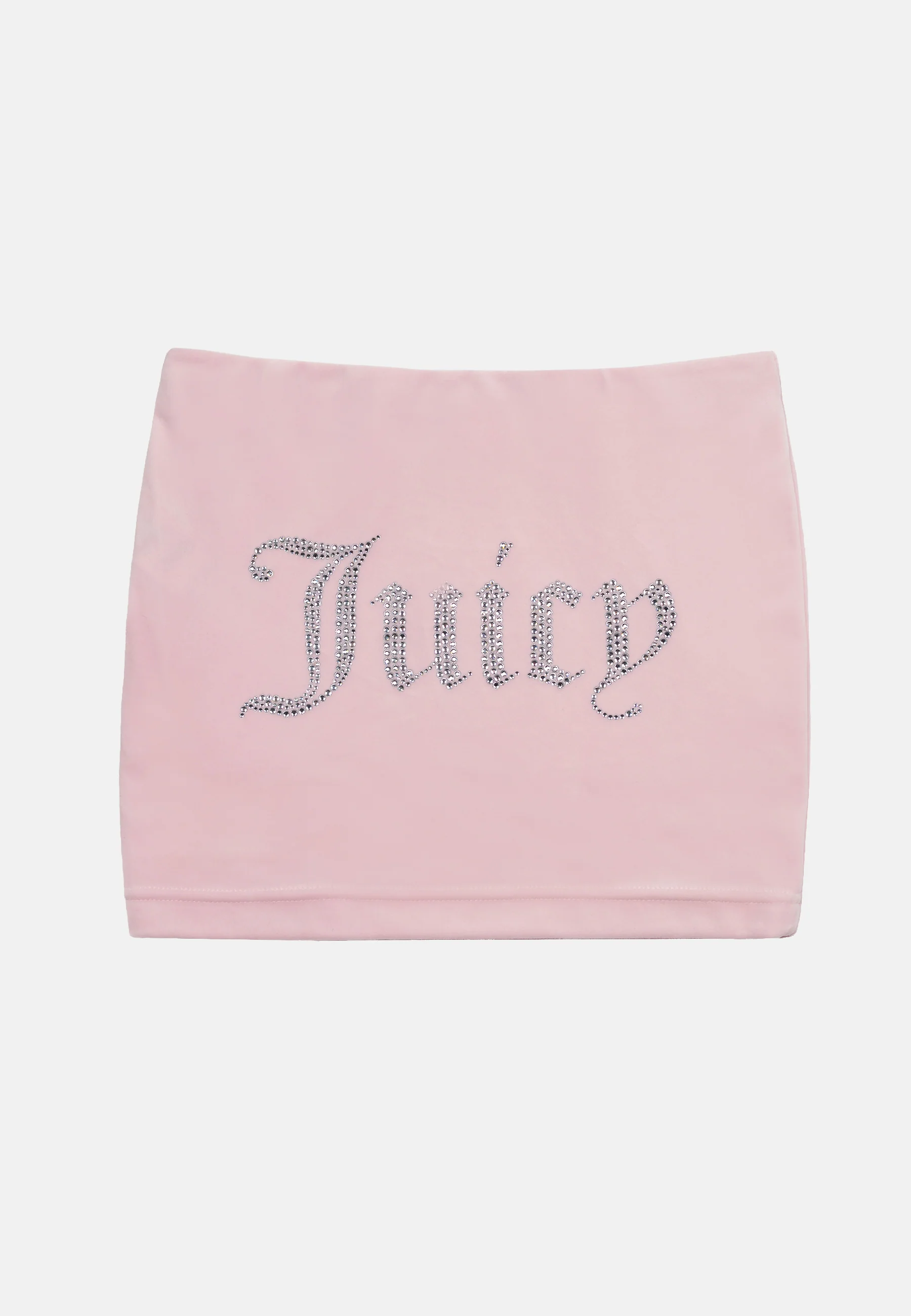 Minigonna Juicy in velluto con logo in strass colore Rosa - Image 2