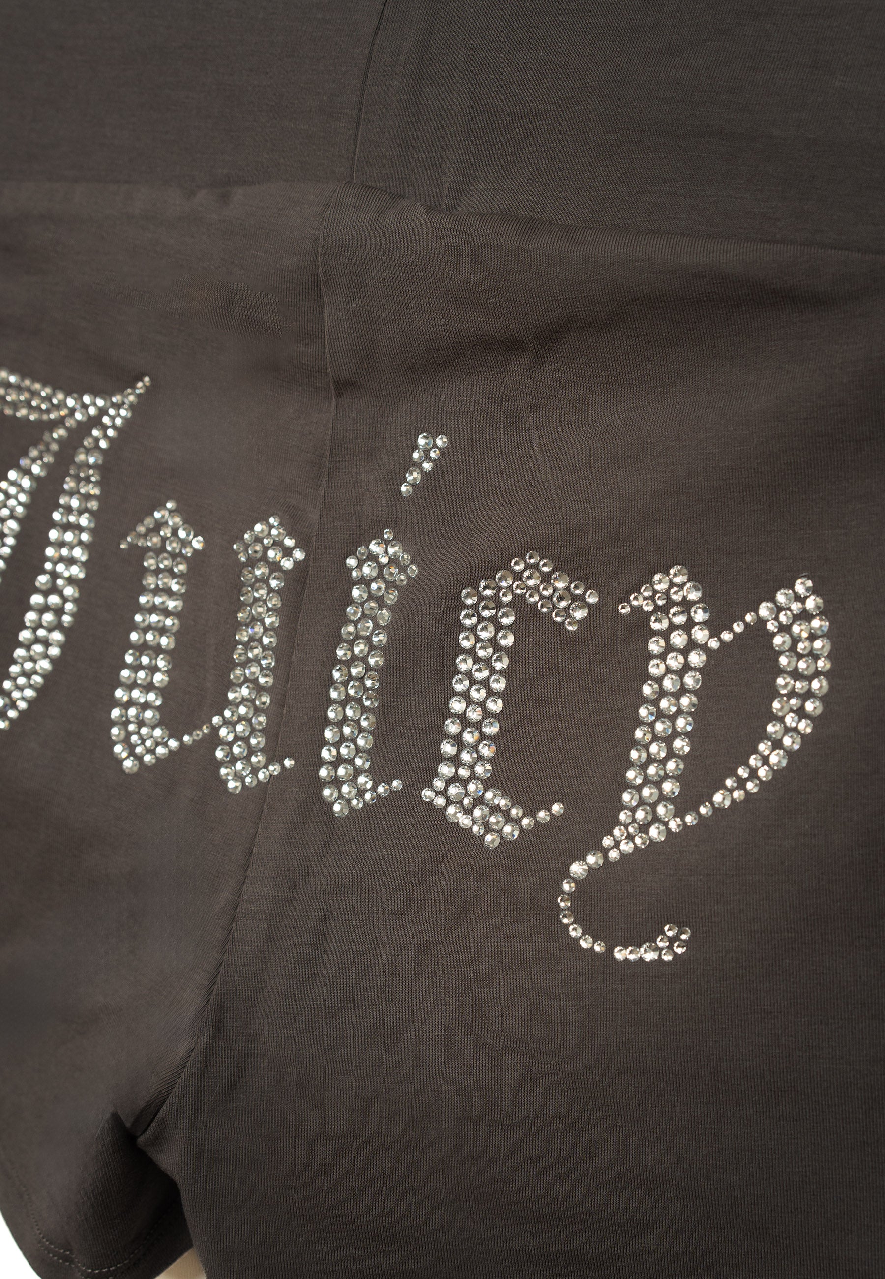 Pantaloncini in jersey con logo in strass colore Grigio - Image 3
