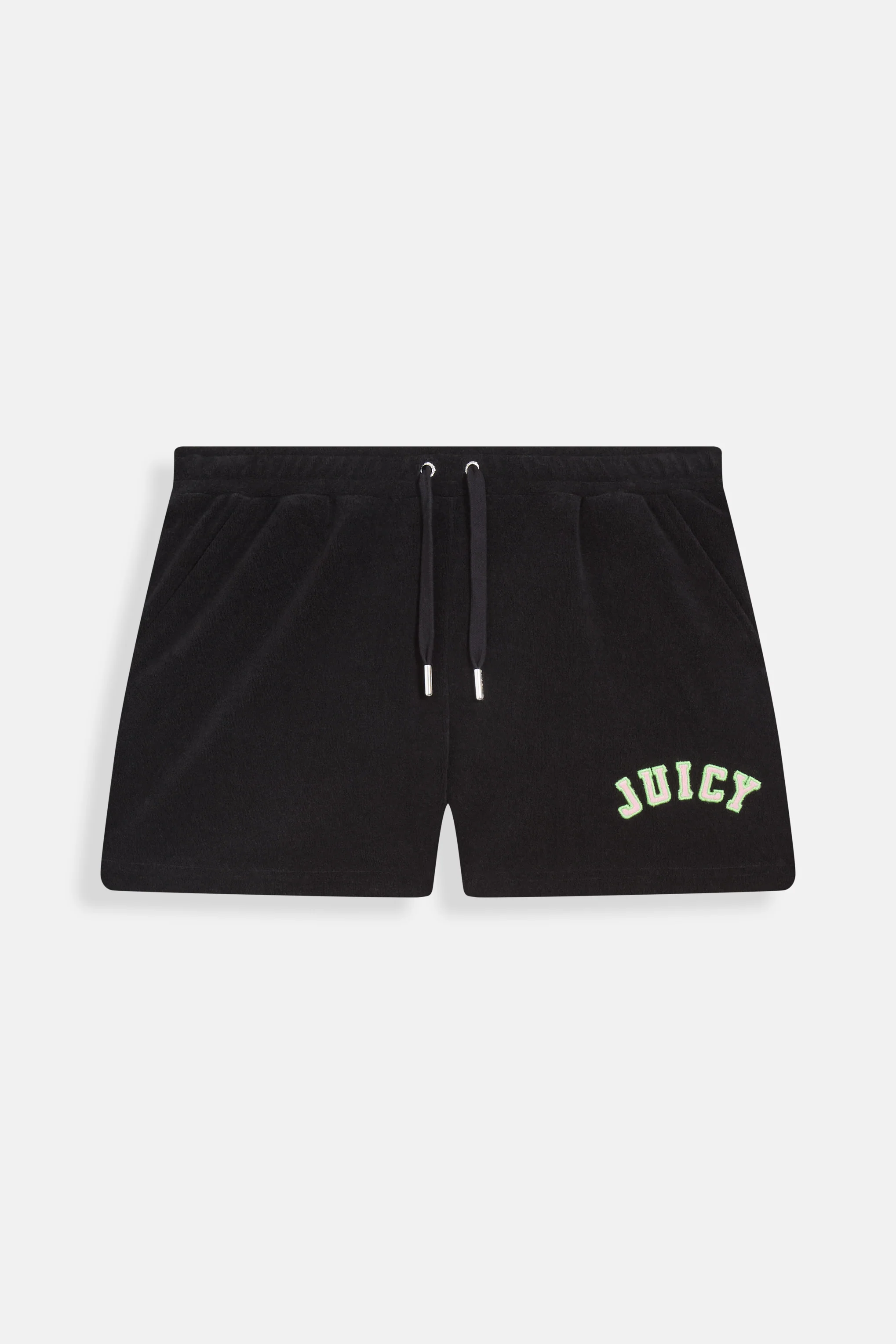 Pantaloncini Juicy in spugna con coulisse in vita e logo a contrasto colore Nero