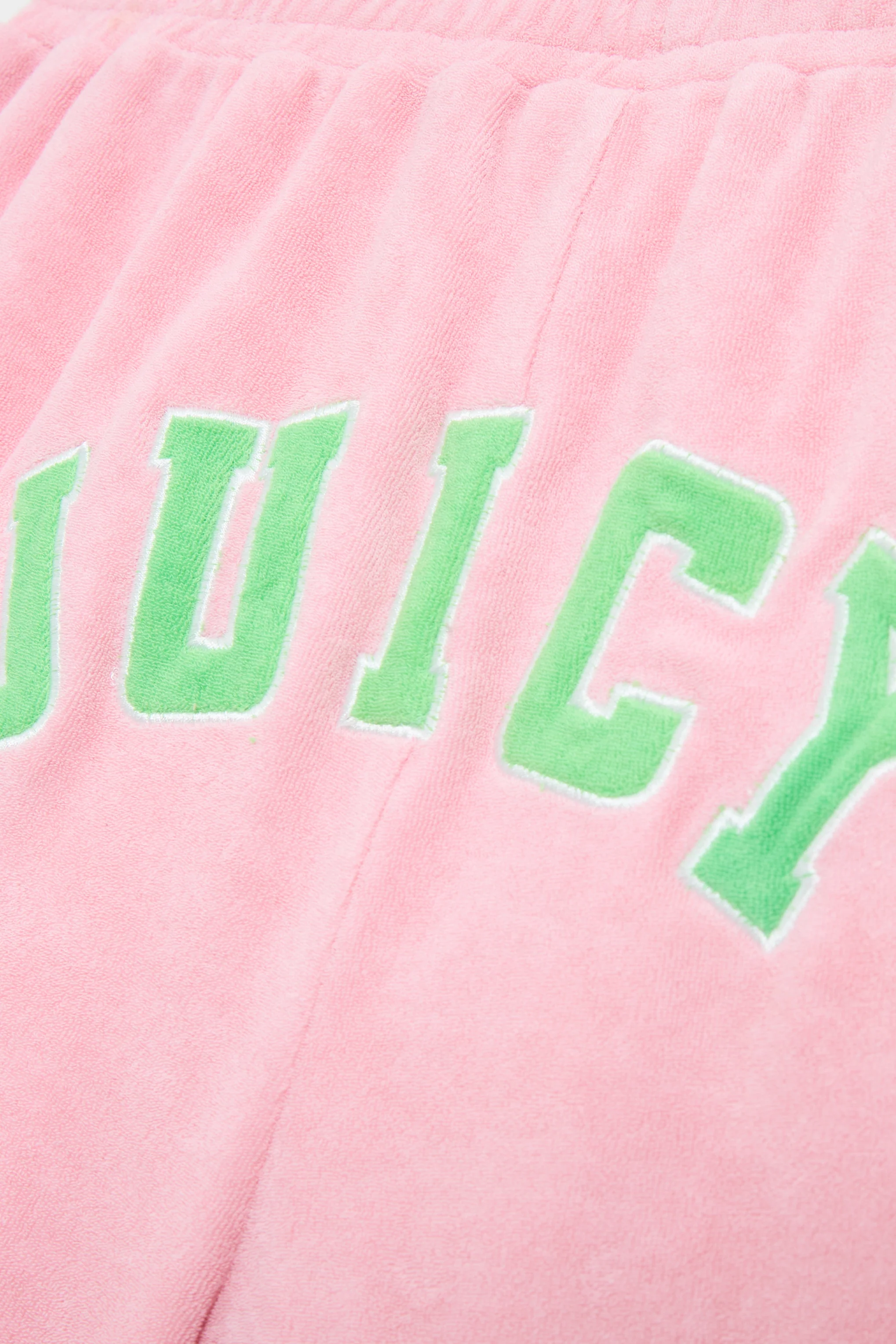 Pantaloncini Juicy in spugna con coulisse in vita e logo a contrasto colore Rosa - Image 6