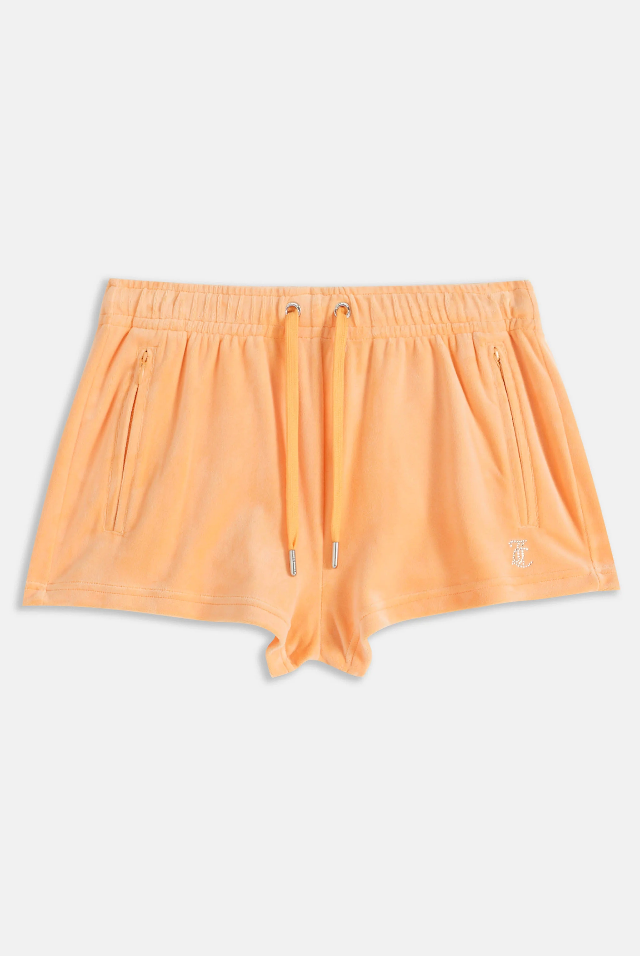 Pantaloncini Juicy in velluto con logo in strass colore Arancione