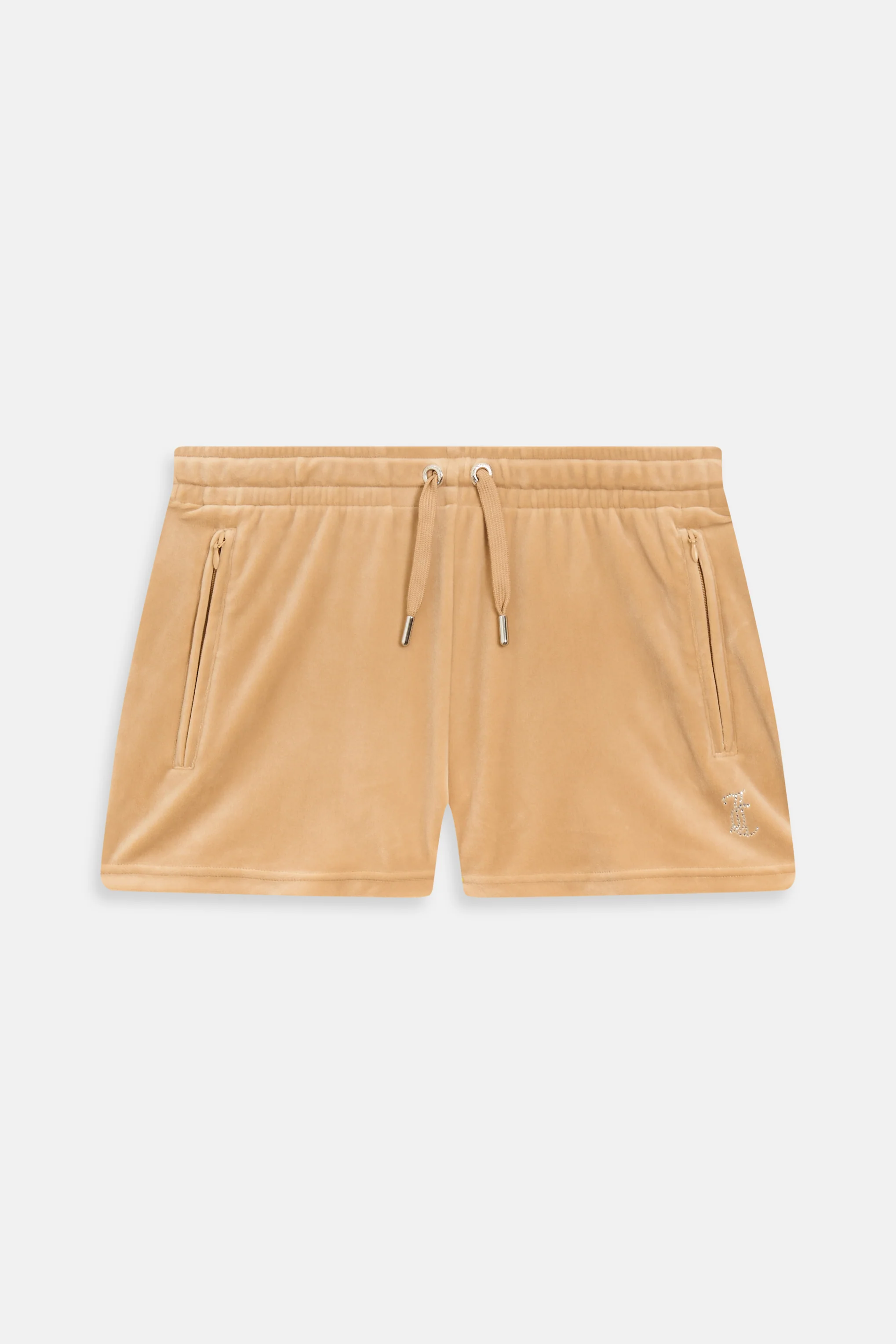 Pantaloncini Tamia Caramello dorato con maxi logo strass