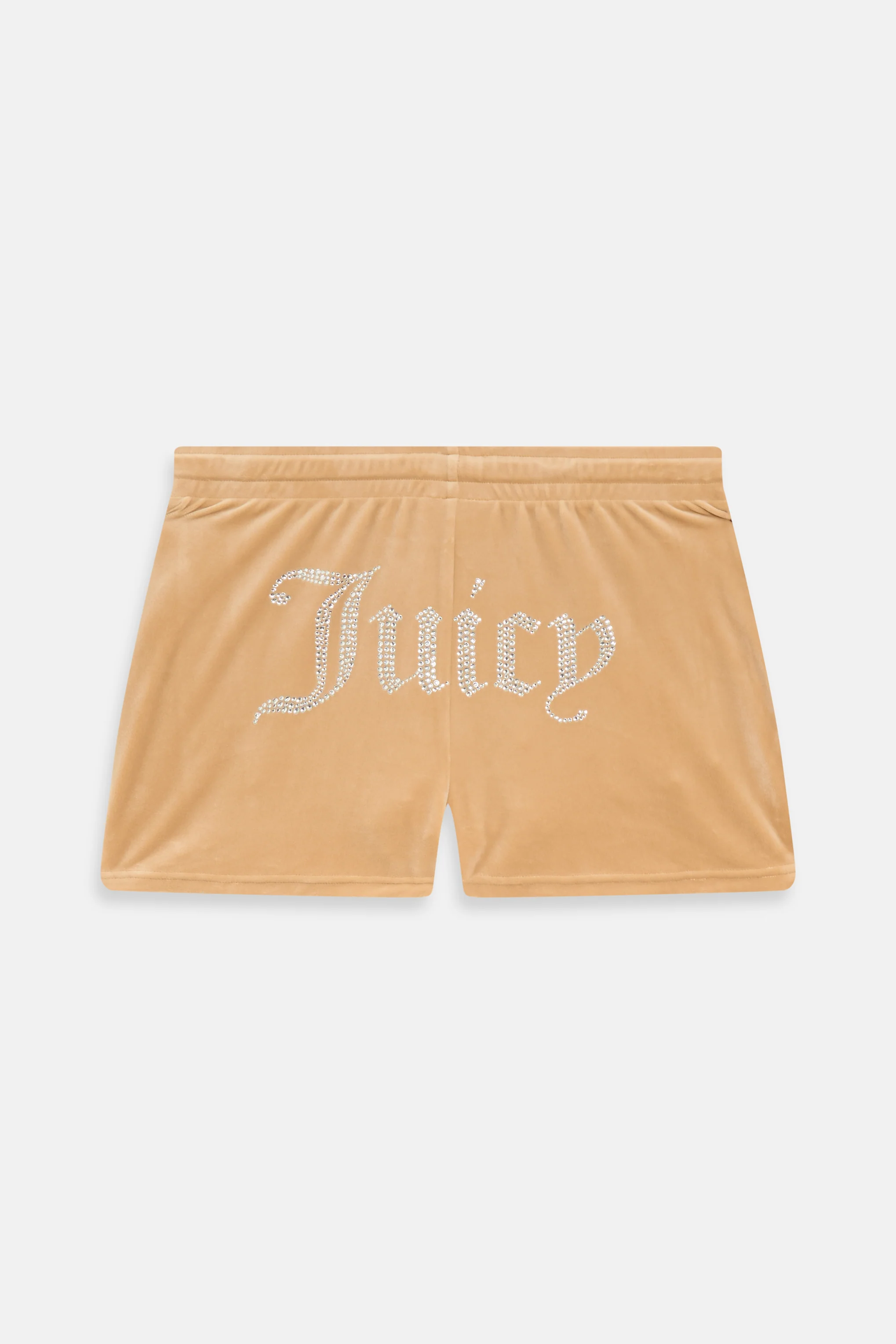 Pantaloncini Tamia Caramello dorato con maxi logo strass - Image 2