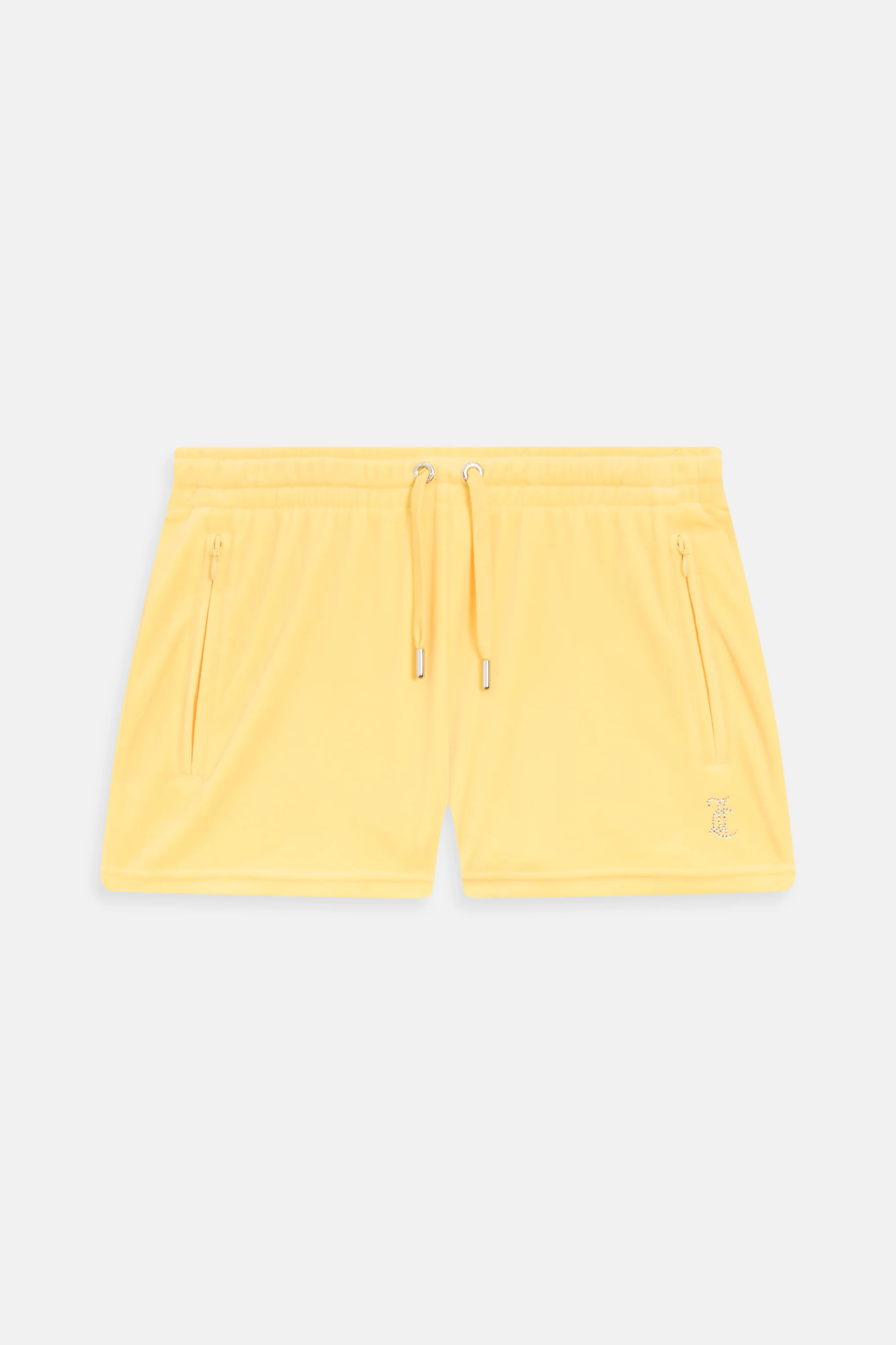 Pantaloncini Tamia Giallo limone con maxi logo strass
