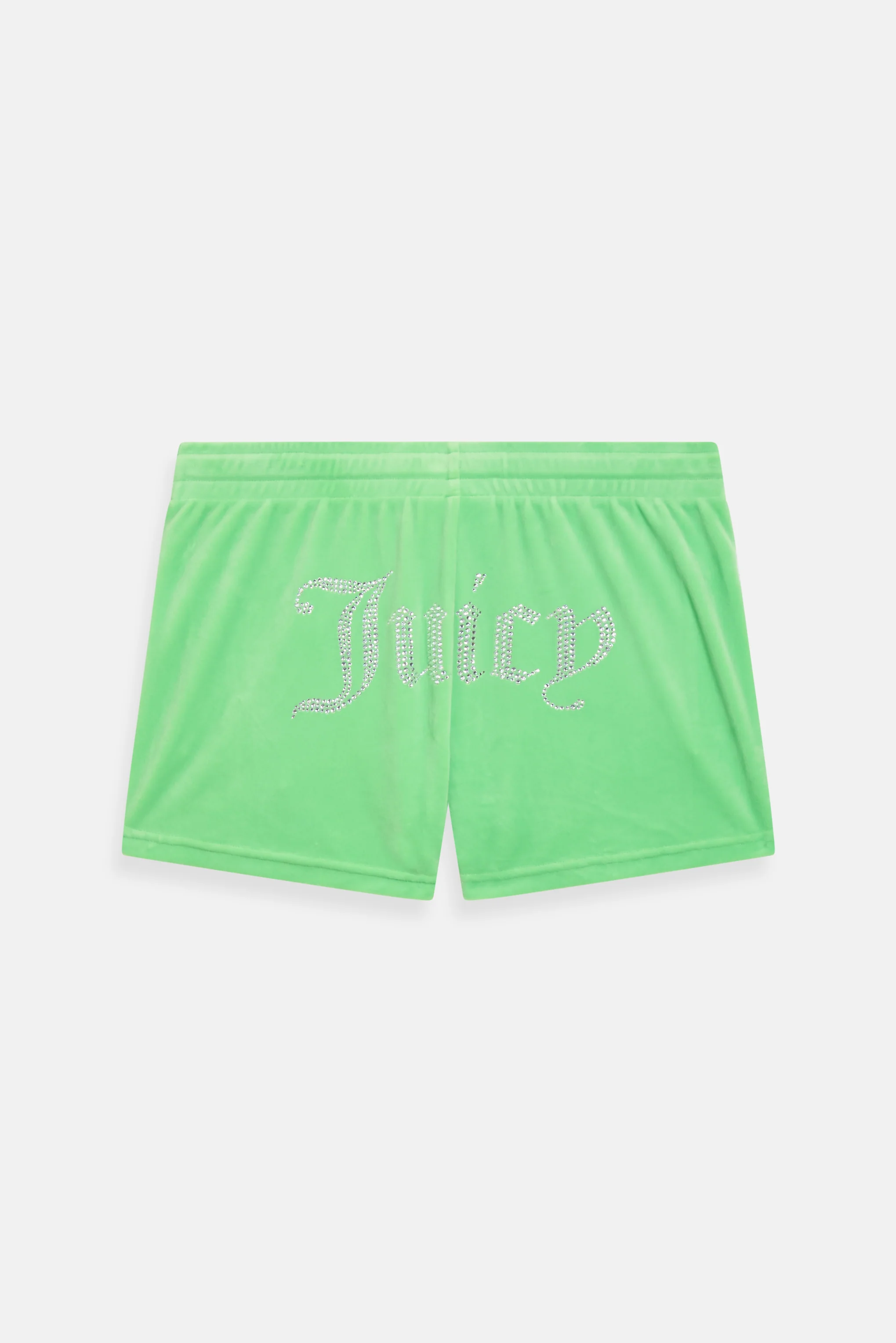 Pantaloncini Tamia in velluto con logo in strass colore Verde - Image 2