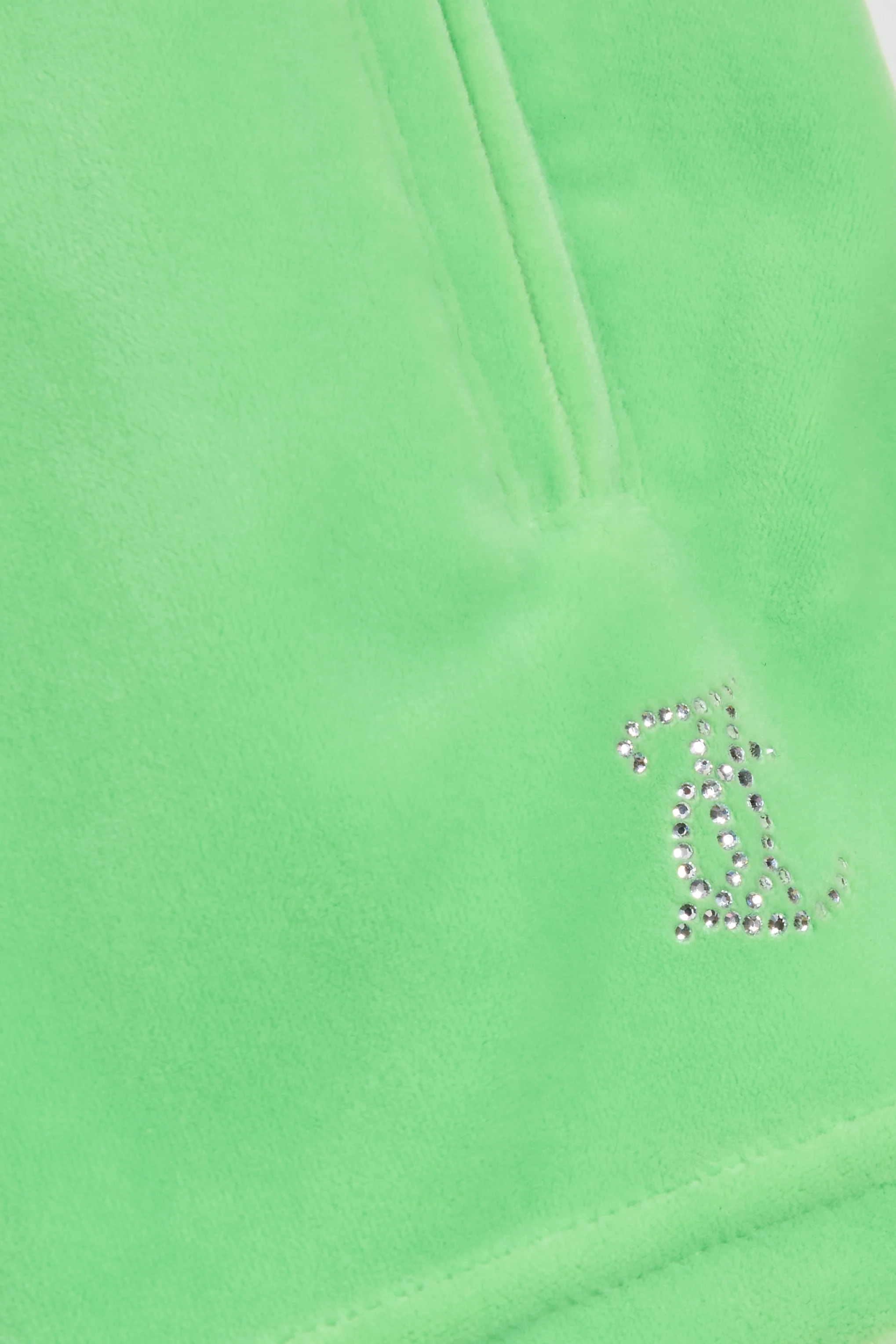 Pantaloncini Tamia in velluto con logo in strass colore Verde - Image 3