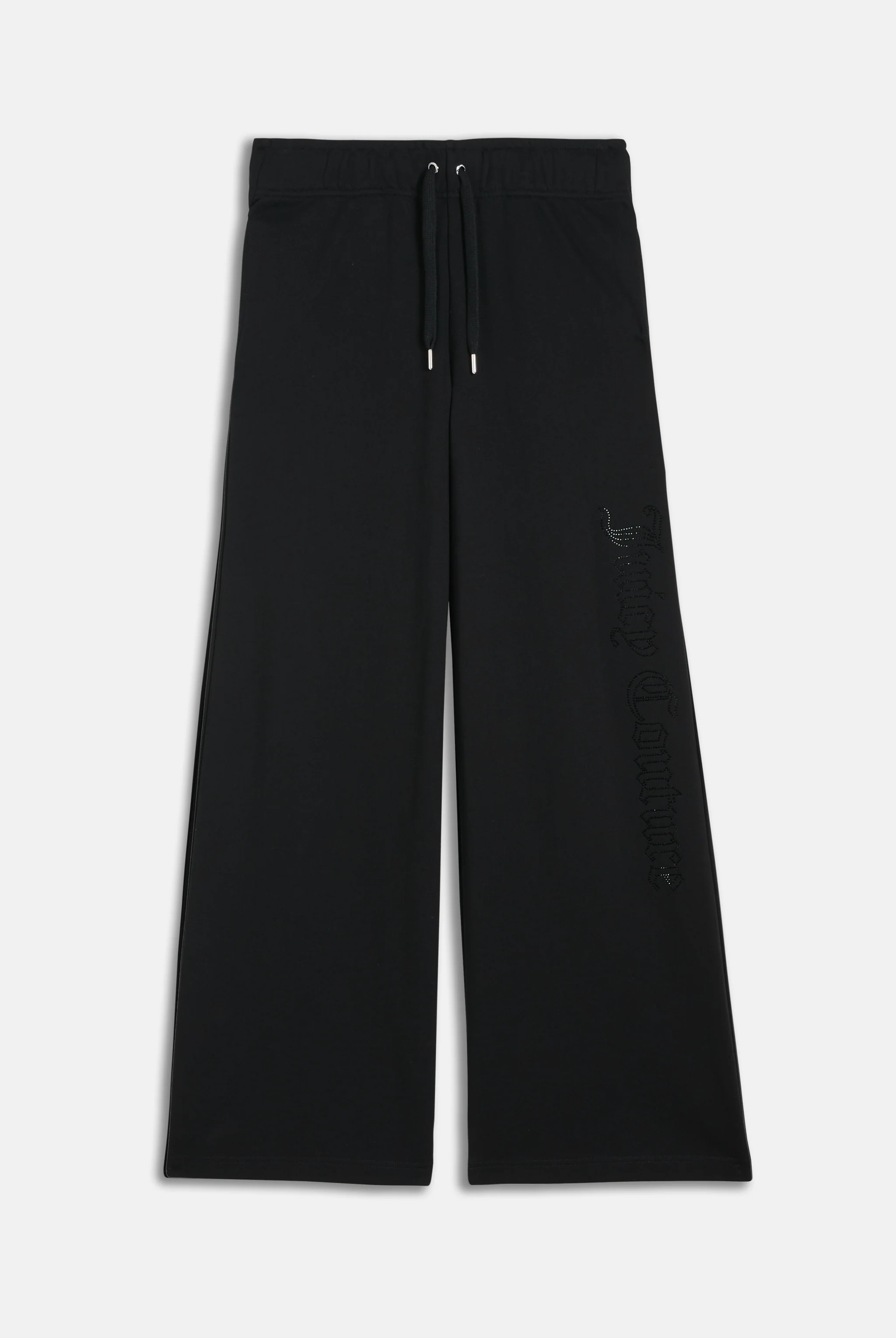 Pantalone a gamba larga e vita bassa con logo Juicy Couture in diamanti  Nero