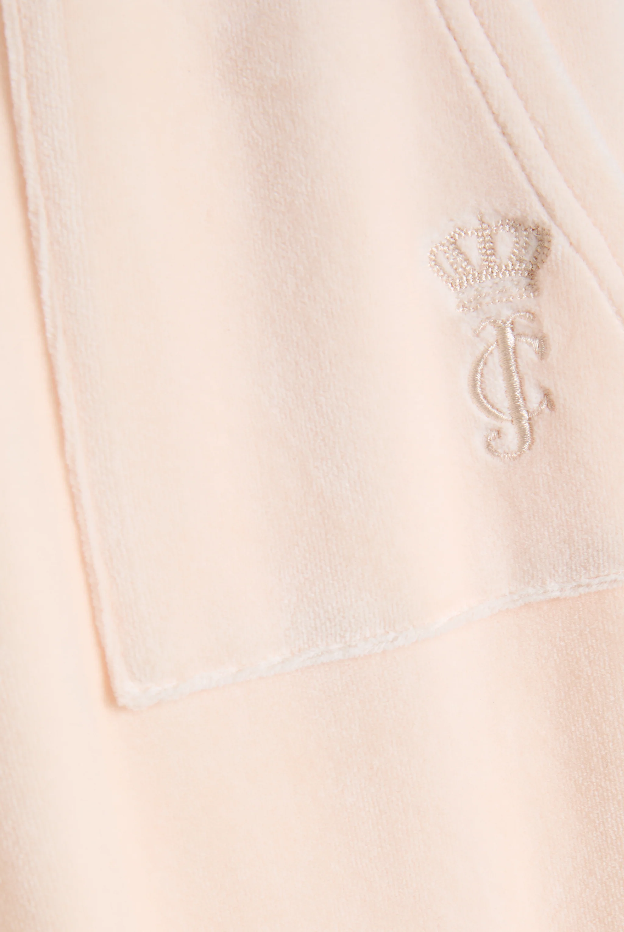 Pantalone da tuta Heritage in velour di bamboo a vita ultra bassa con ricamo Rosa Cipria - Image 6