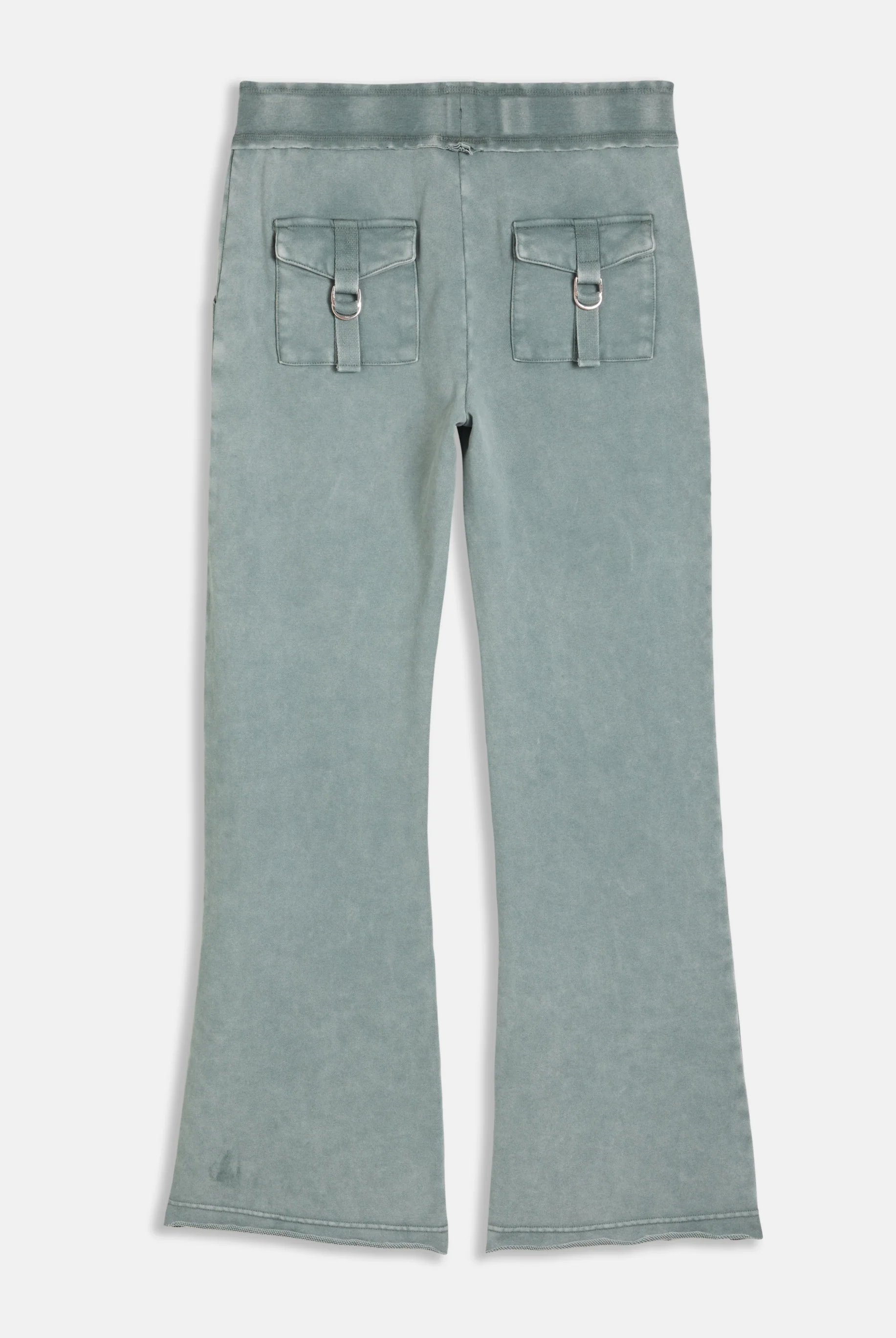 Pantalone Harrisburg a vita bassa in loopback fleece lavato e logo Juicy in metallo Verde - Image 2