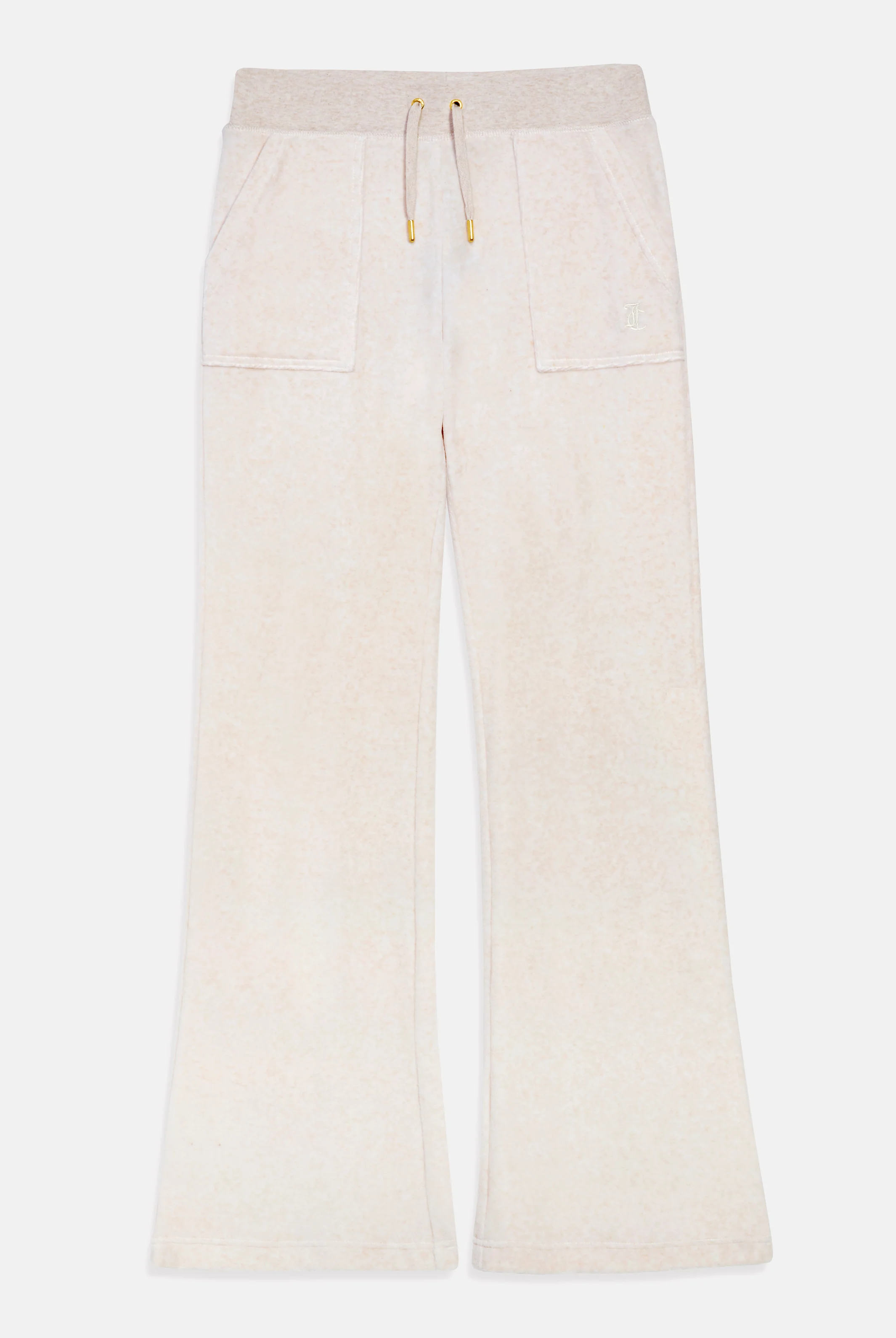 Pantalone Layla a vita bassa con tasche e dettagli in metallo dorato Beige Avena