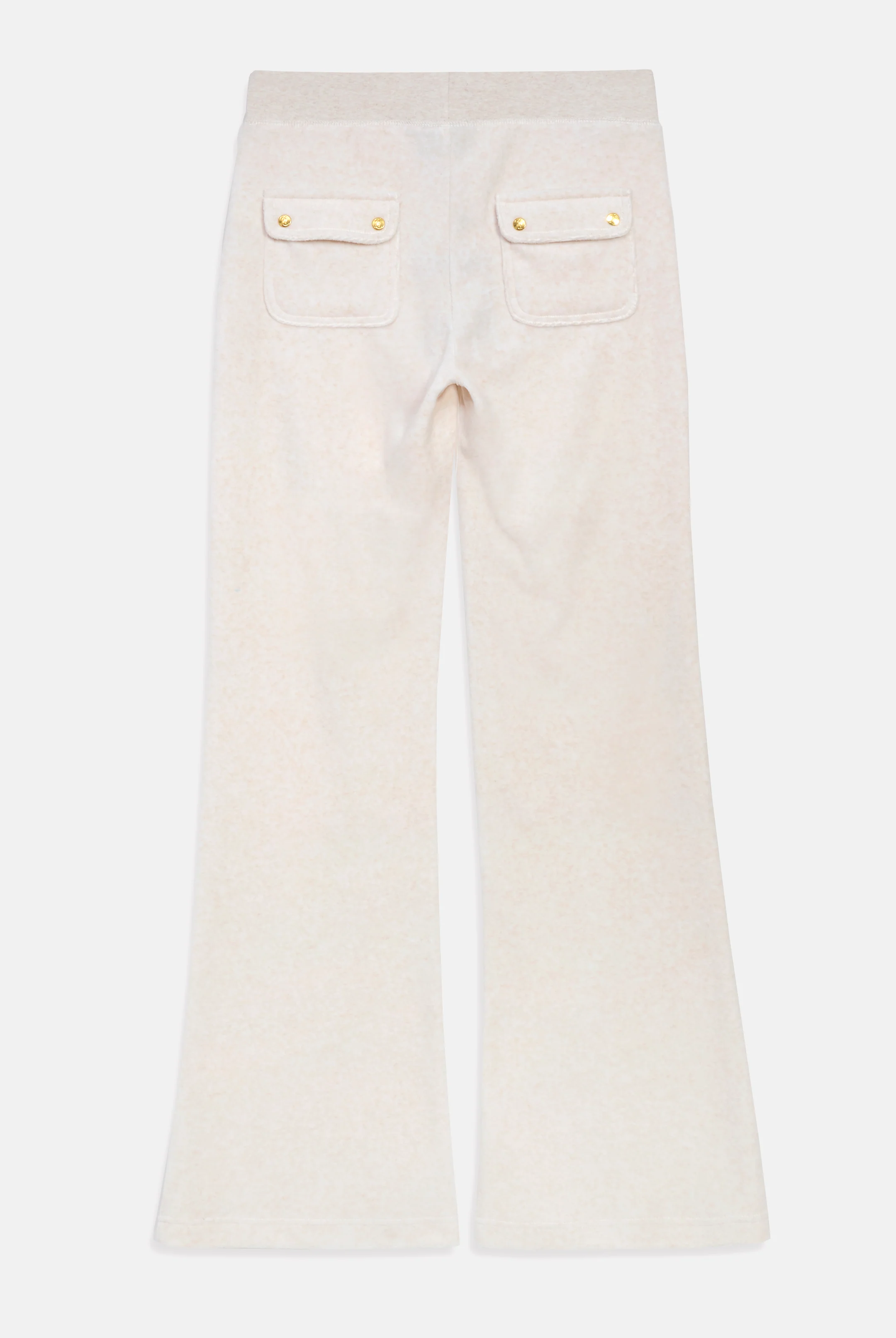 Pantalone Layla a vita bassa con tasche e dettagli in metallo dorato Beige Avena - Image 4