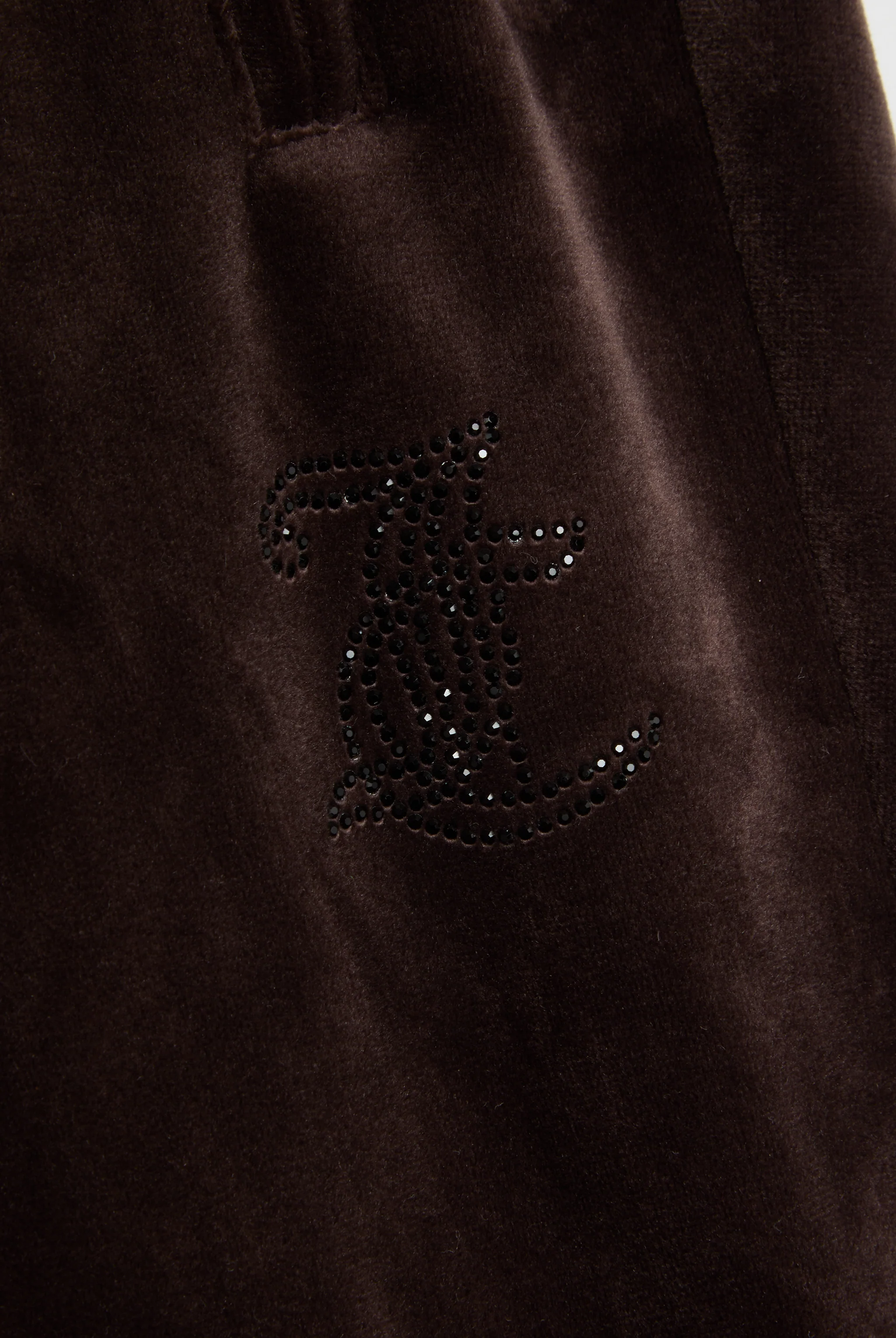 Pantalone Tina Outline a vita media con logo Juicy in diamanti  Marrone - Image 6
