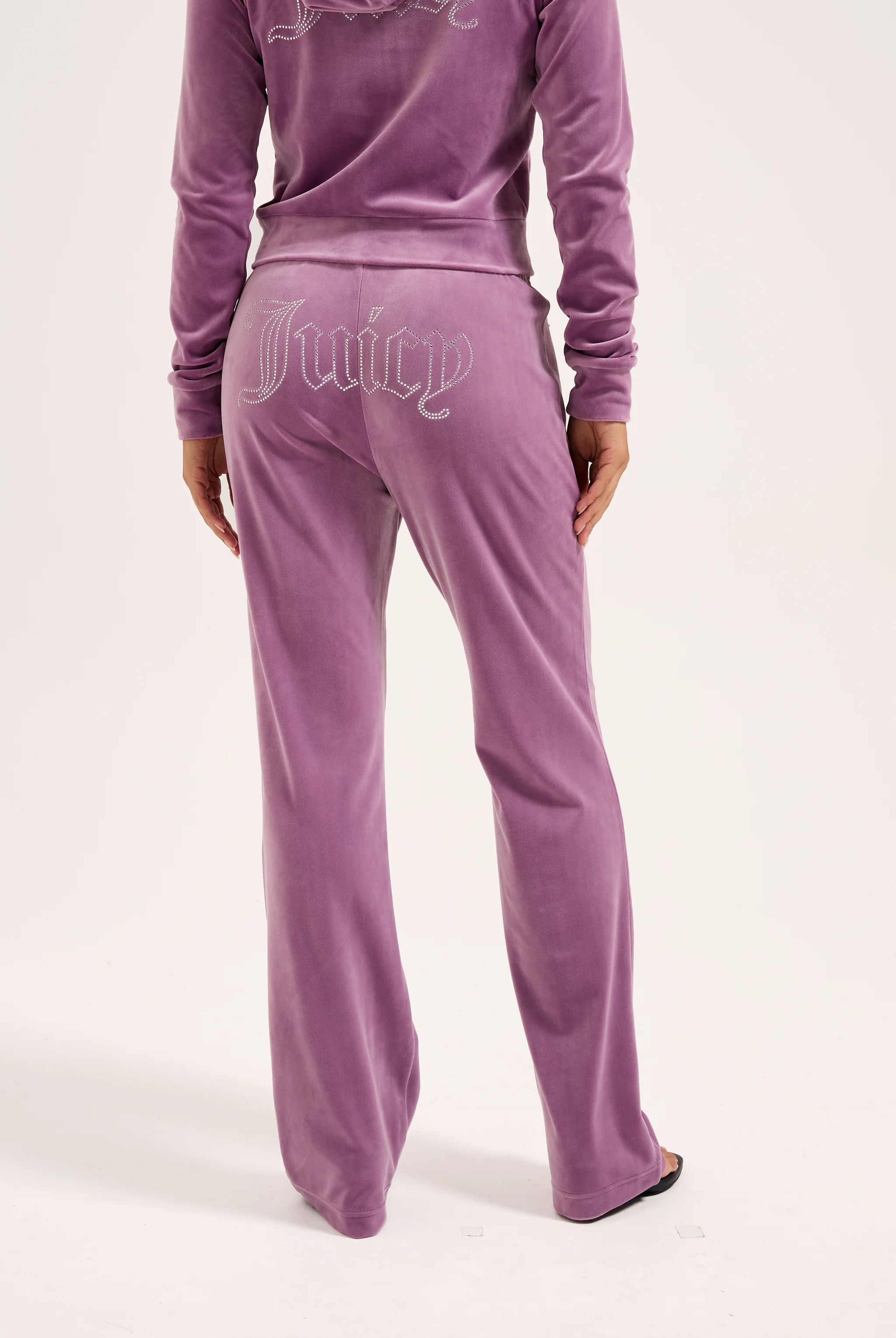 Pantalone Tina Outline a vita media con logo Juicy in diamanti Viola - Image 4