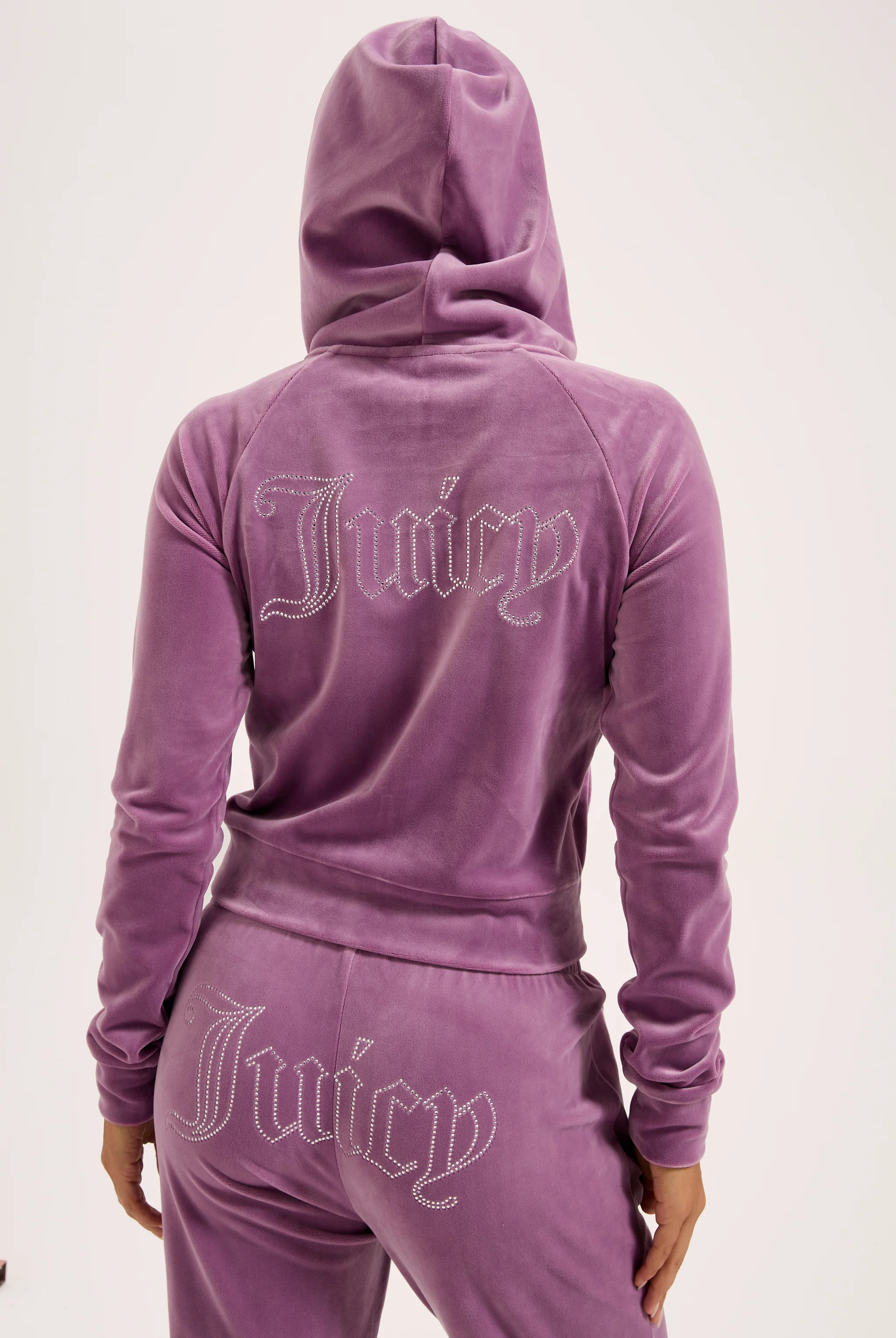 Pantalone Tina Outline a vita media con logo Juicy in diamanti Viola - Image 7
