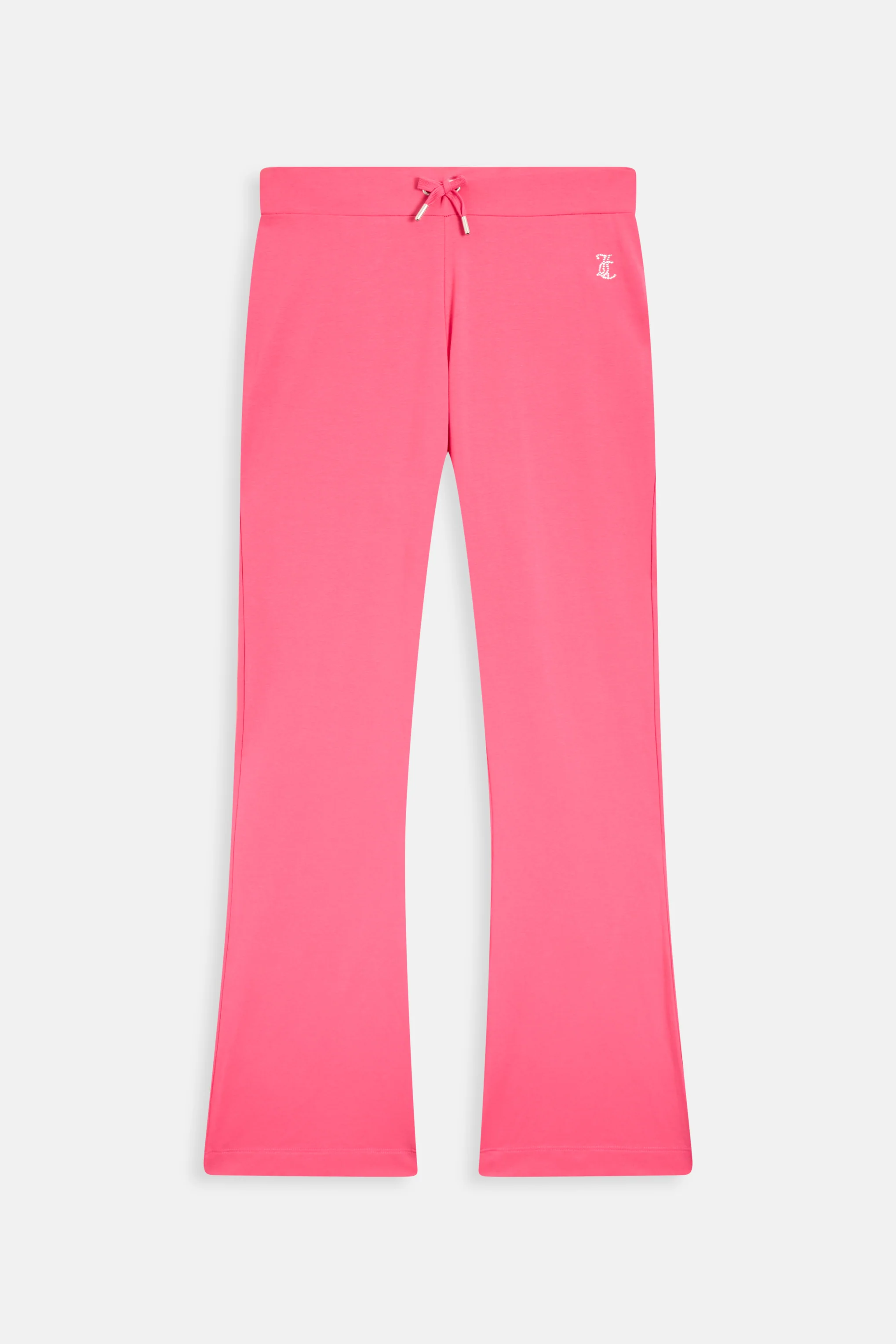 Pantaloni Apollo Rosa lampone a gamba larga con logo strass sul retro