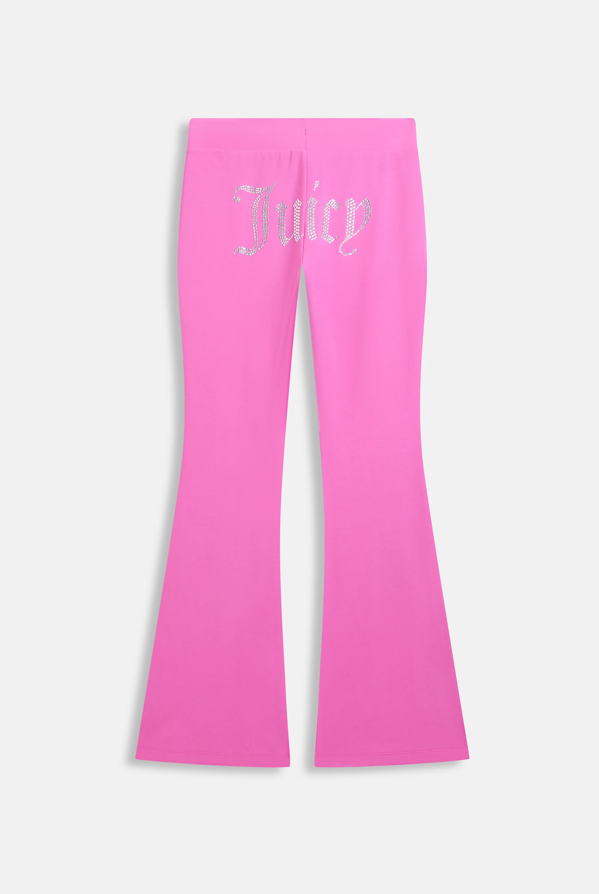 Pantaloni Christine a vita bassa e gamba a zampa in jersey con logo Juicy in strass colore Rosa - Image 2