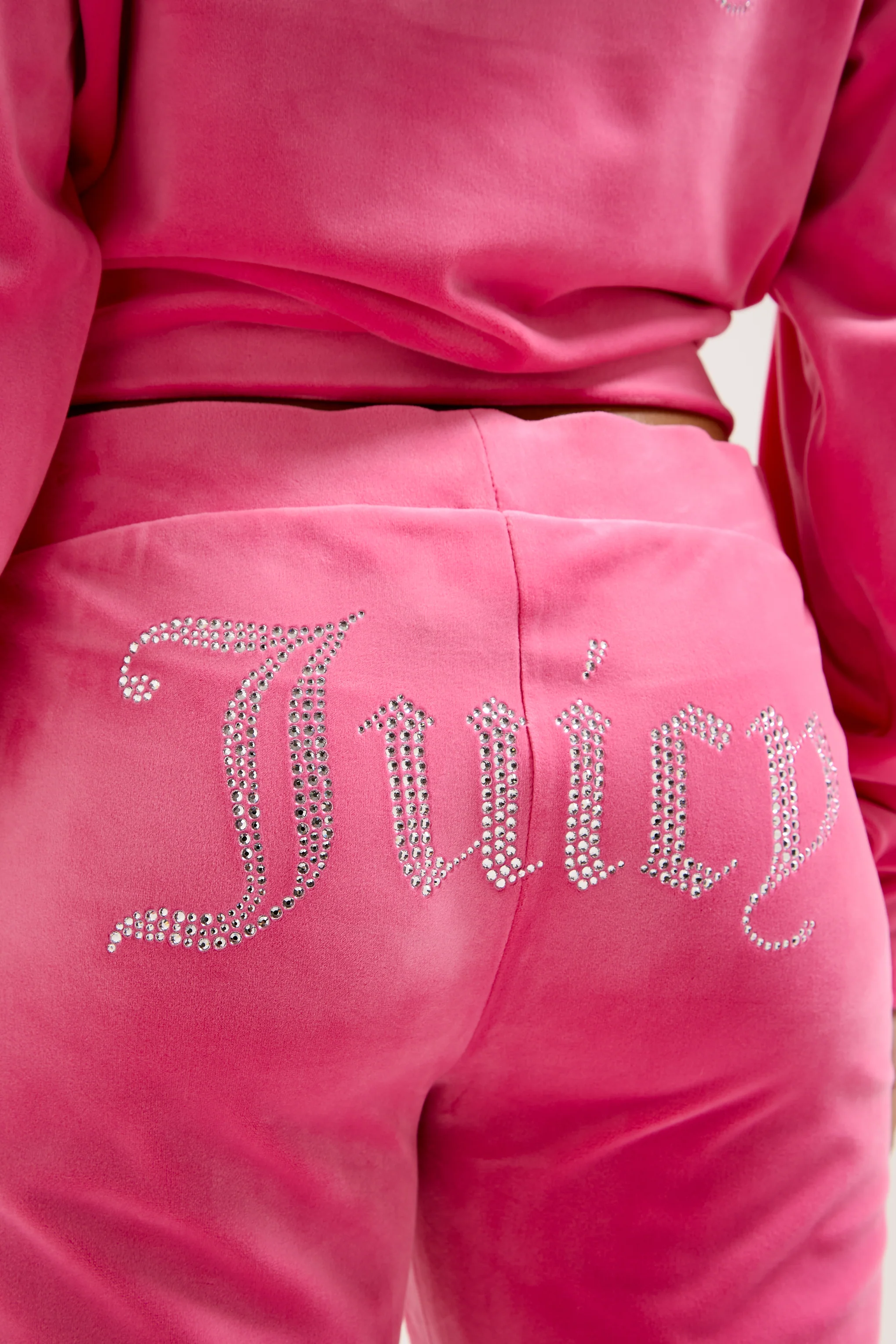 Pantaloni Christine Rosa lampone con logo strass sul retro - Image 4