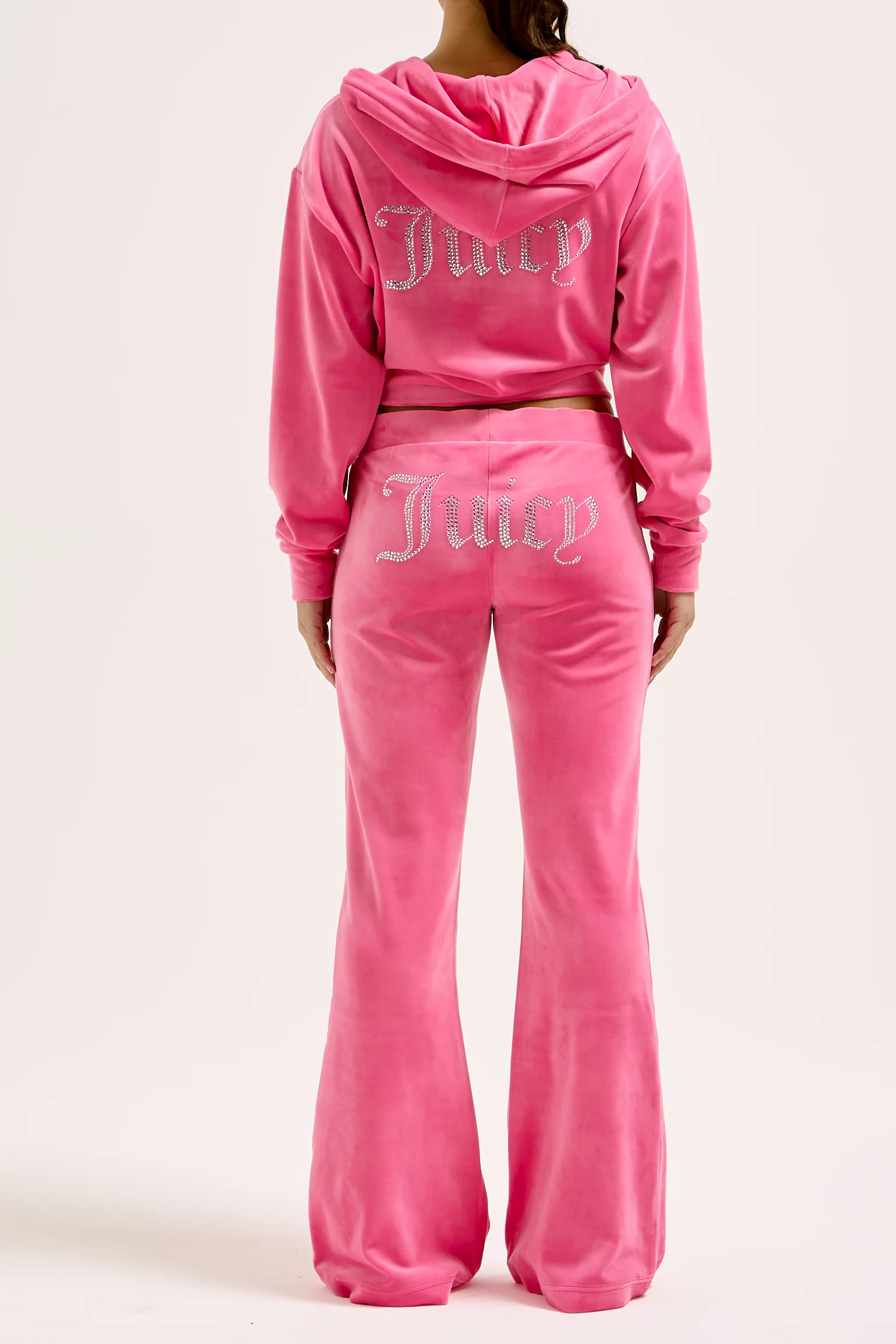 Pantaloni Christine Rosa lampone con logo strass sul retro - Image 6