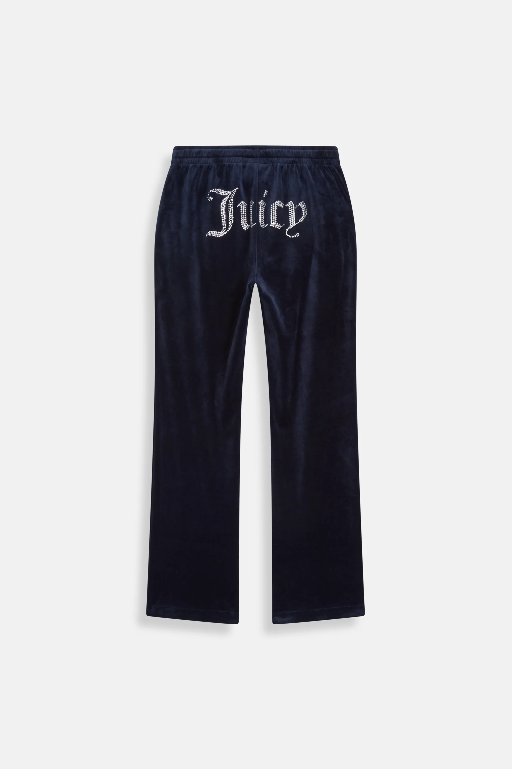 Pantaloni in velltuo Tina a vita media con logo Juicy in strass colore Blu - Image 2