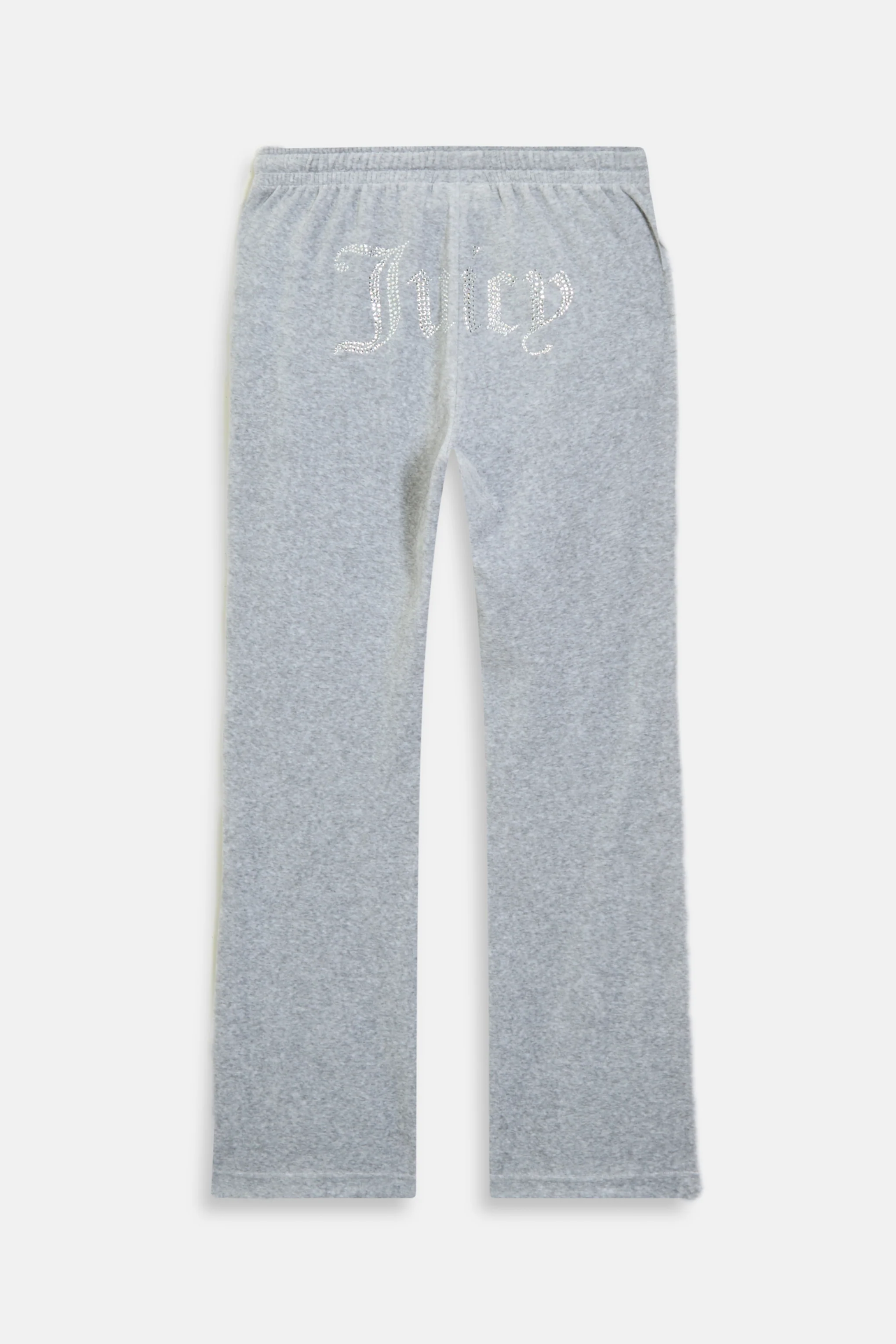 Pantaloni in velltuo Tina a vita media con logo Juicy in strass colore Grigio - Image 2