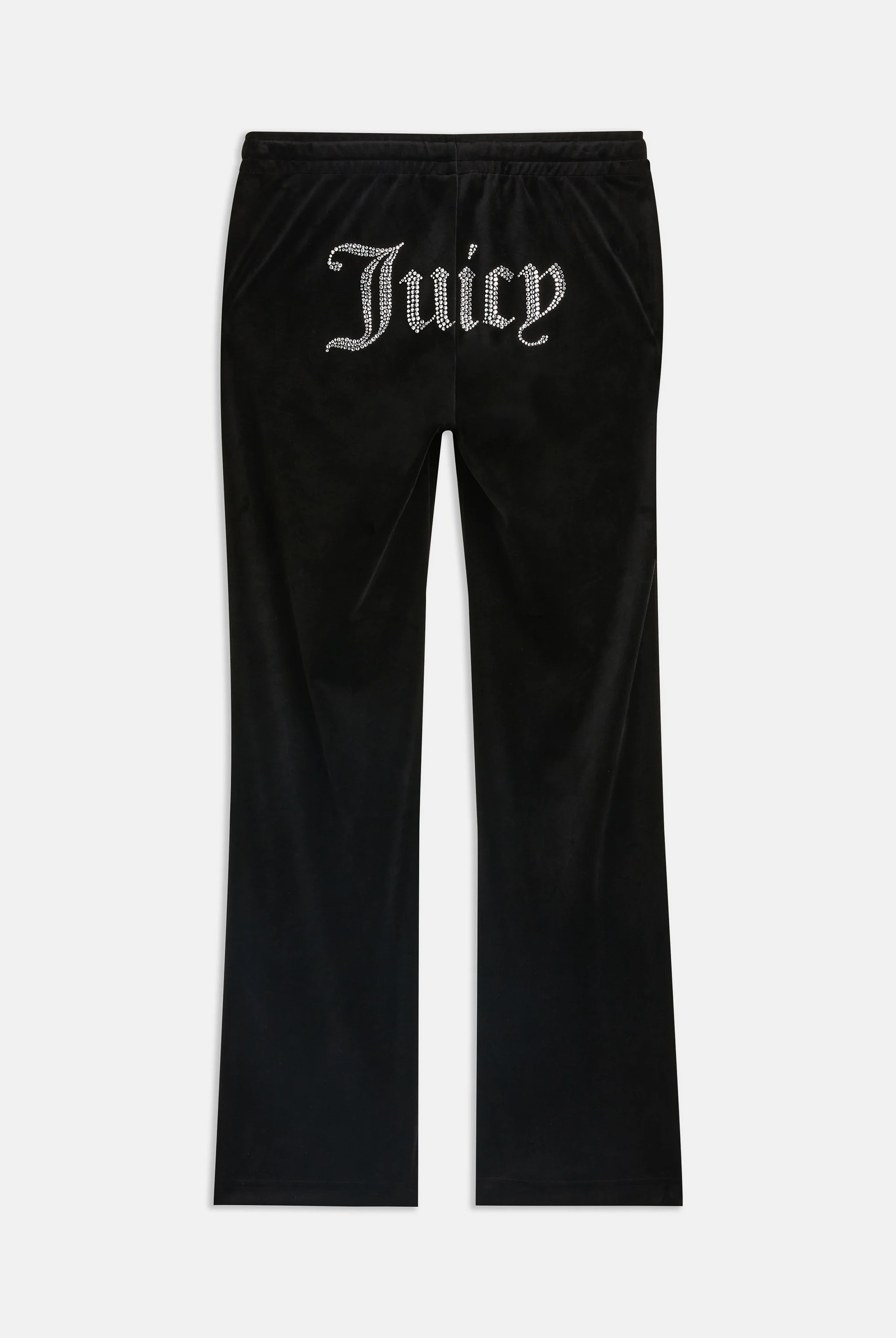 Pantaloni in velltuo Tina a vita media con logo Juicy in strass colore Nero - Image 8