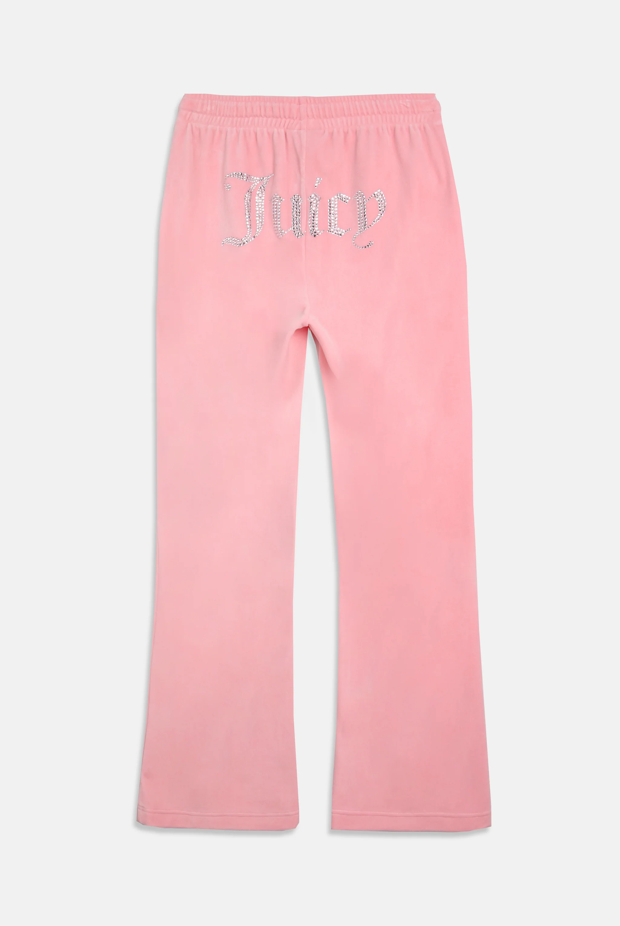 Pantaloni in velltuo Tina a vita media con logo Juicy in strass colore Rosa - Image 2
