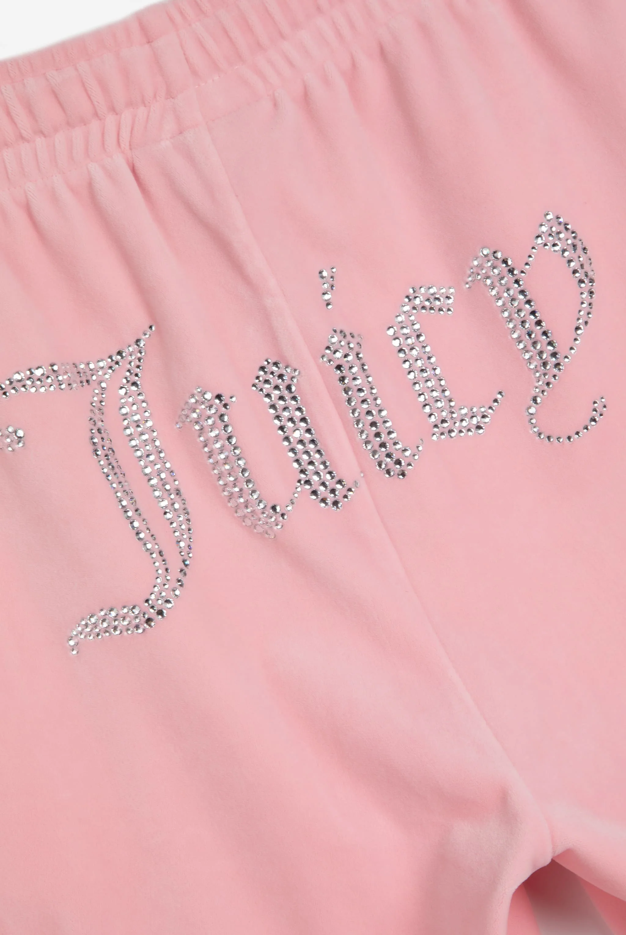 Pantaloni in velltuo Tina a vita media con logo Juicy in strass colore Rosa - Image 9