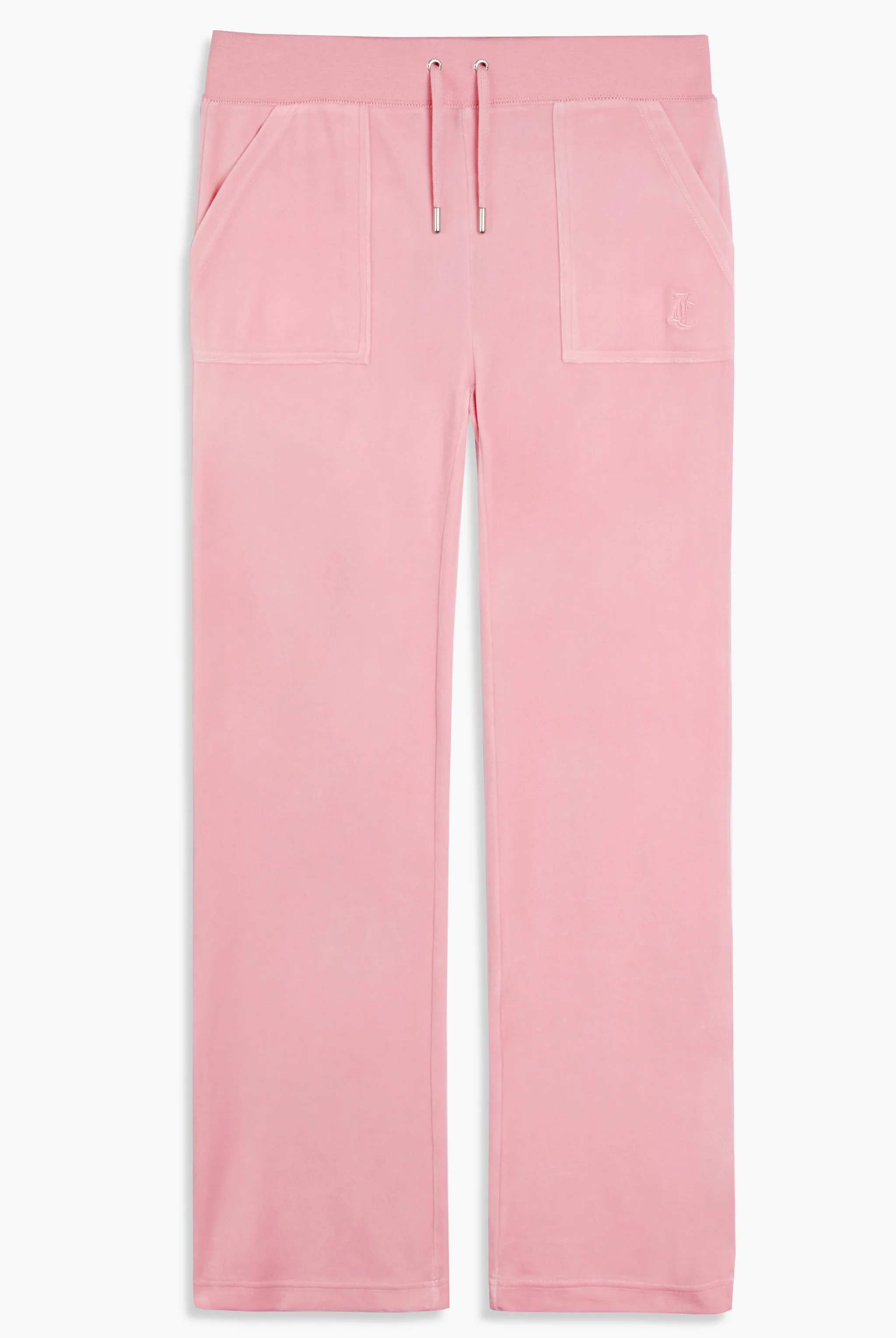 Pantaloni in velluto Del Ray a vita media con tasche colore rosa