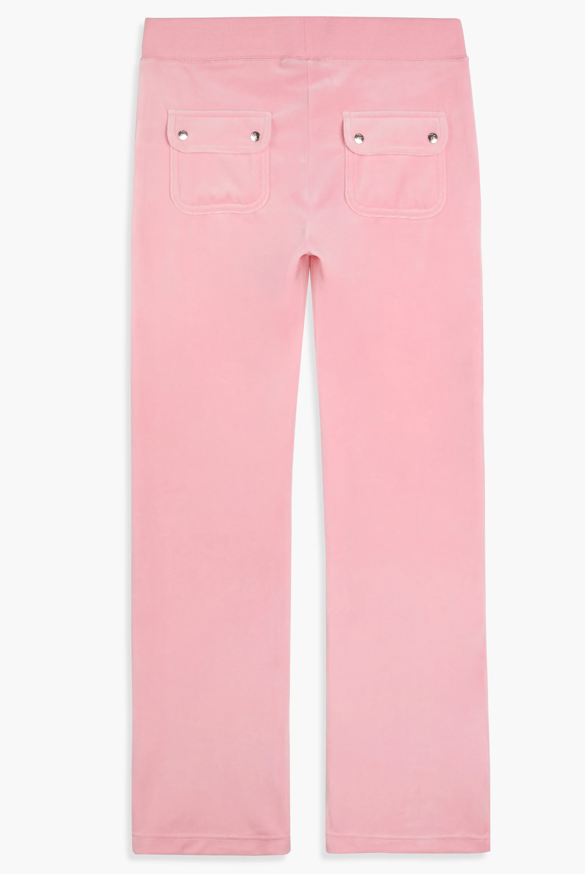 Pantaloni in velluto Del Ray a vita media con tasche colore rosa - Image 2