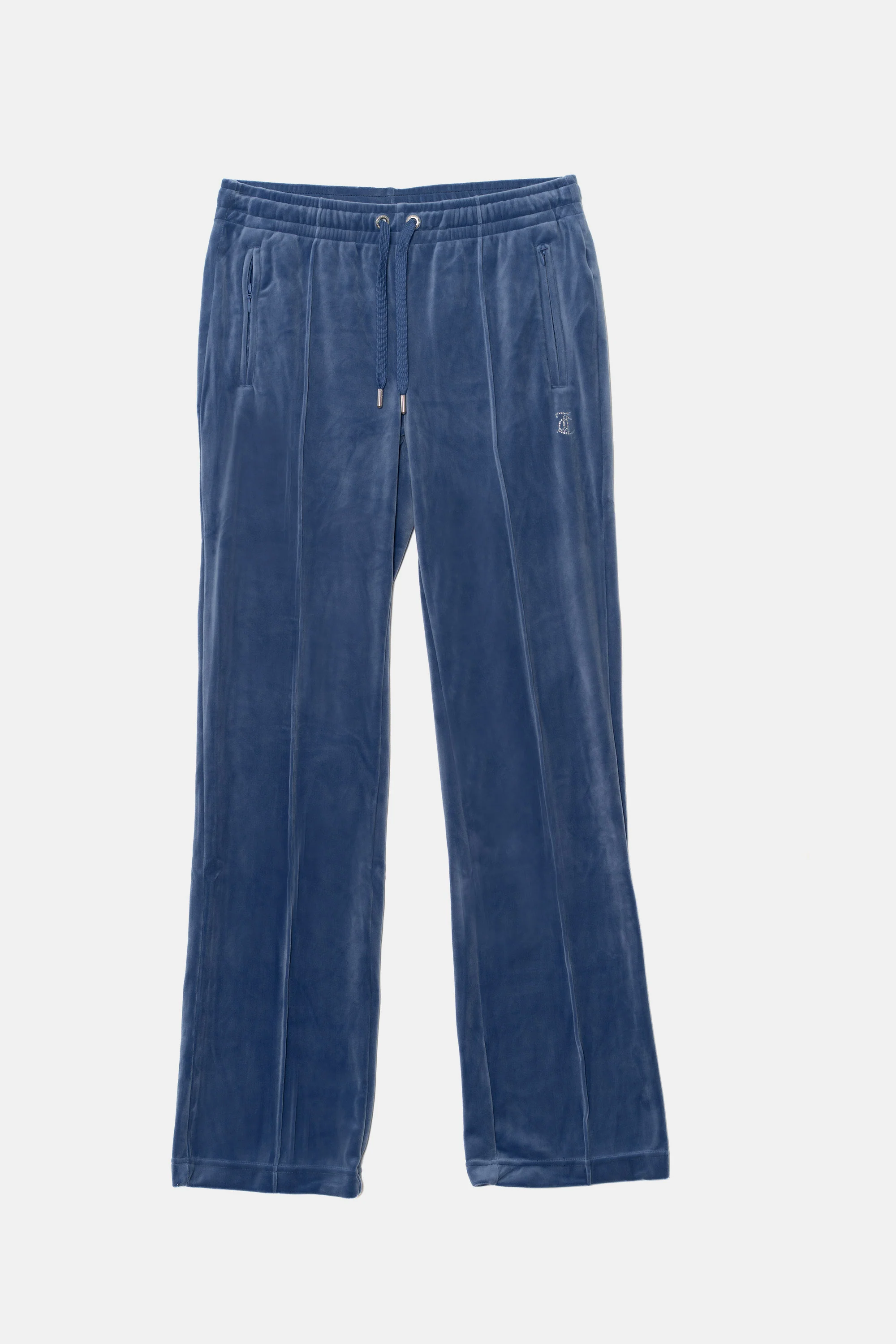 Pantaloni in velluto Tina con logo Juicy in strass colore Blu