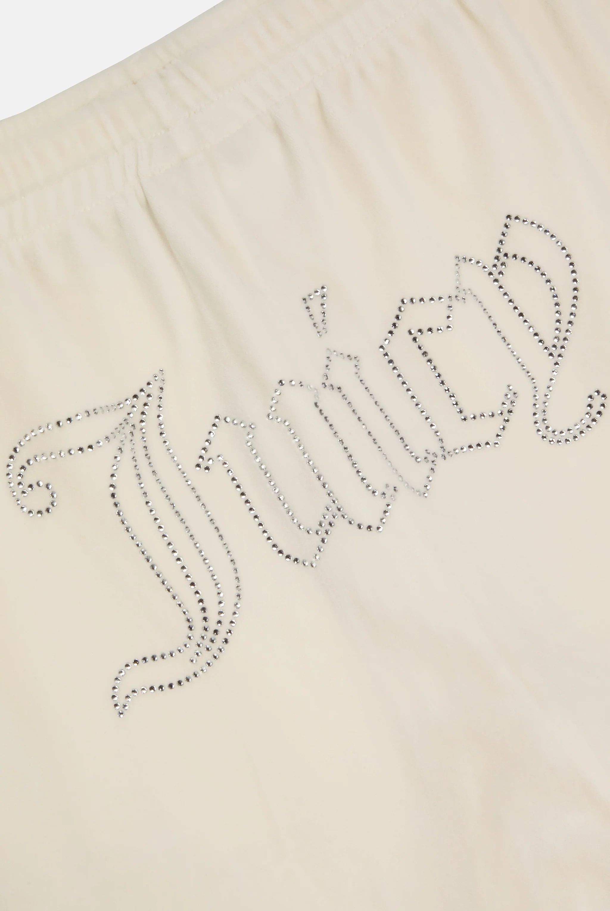 Pantaloni in velluto Tina con logo Juicy in strass colore Panna - Image 5