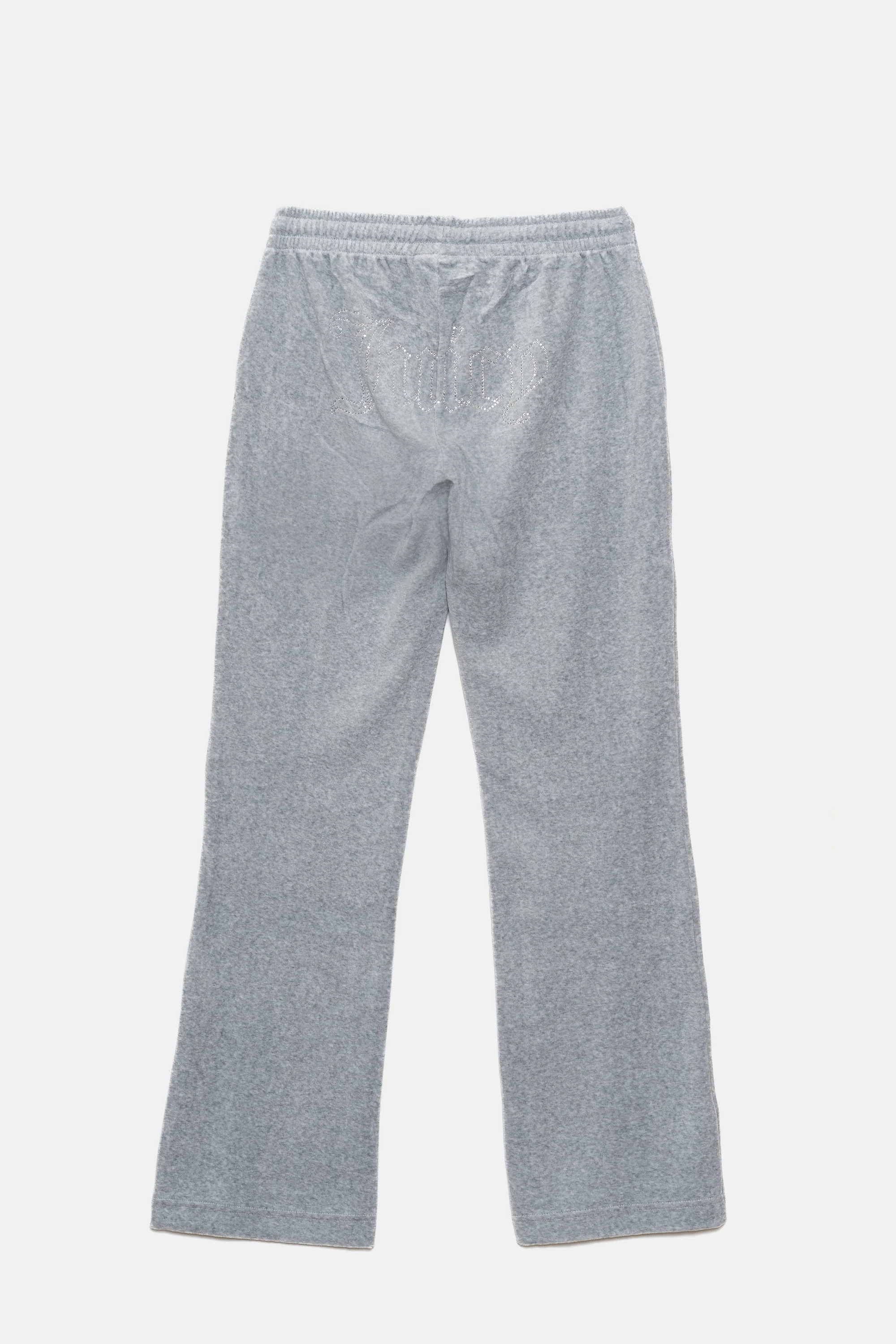 Pantaloni in velluto Tina con logo Juicy in strass tono su tono colore Grigio - Image 2