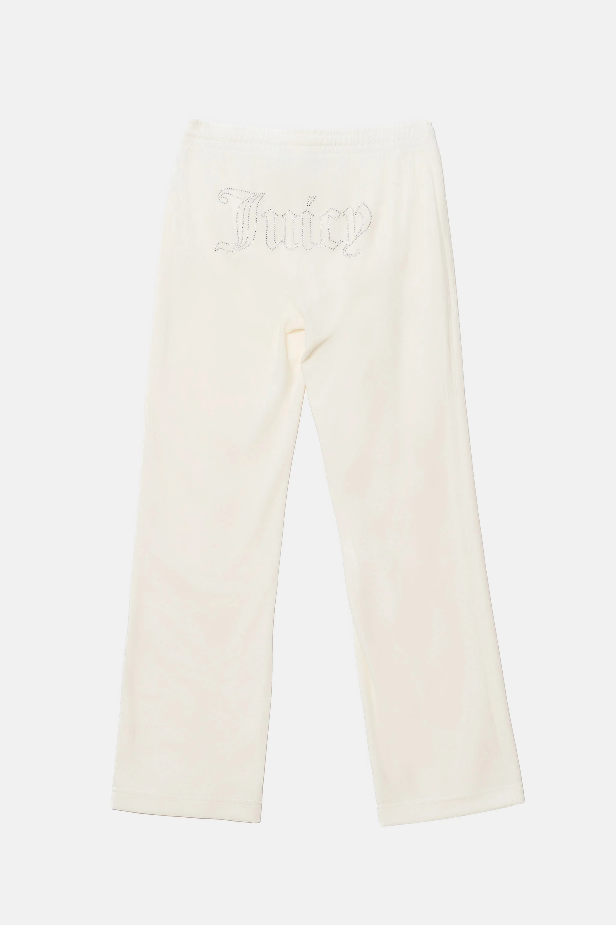 Pantaloni in velluto Tina con logo Juicy in strass tono su tono colore Panna - Image 2