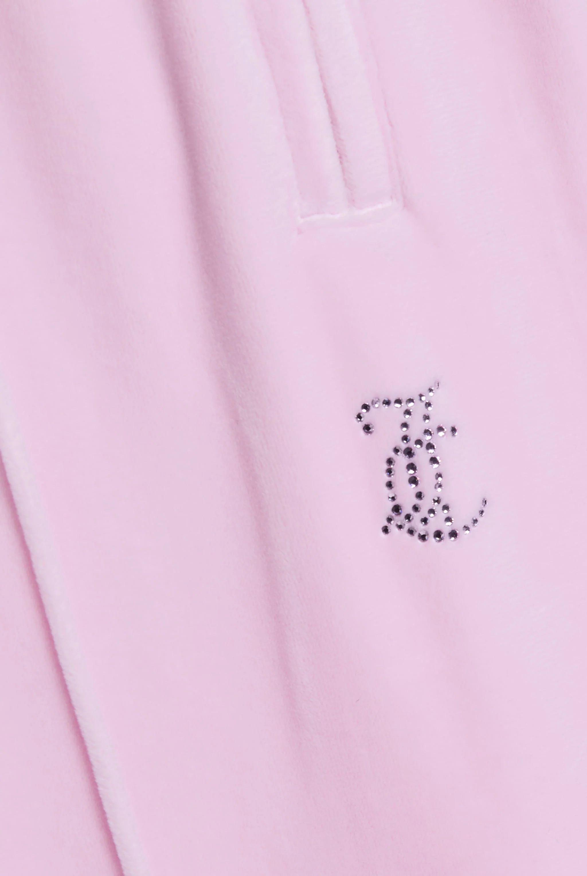 Pantaloni in velluto Tina con logo Juicy in strass tono su tono colore Rosa - Image 8
