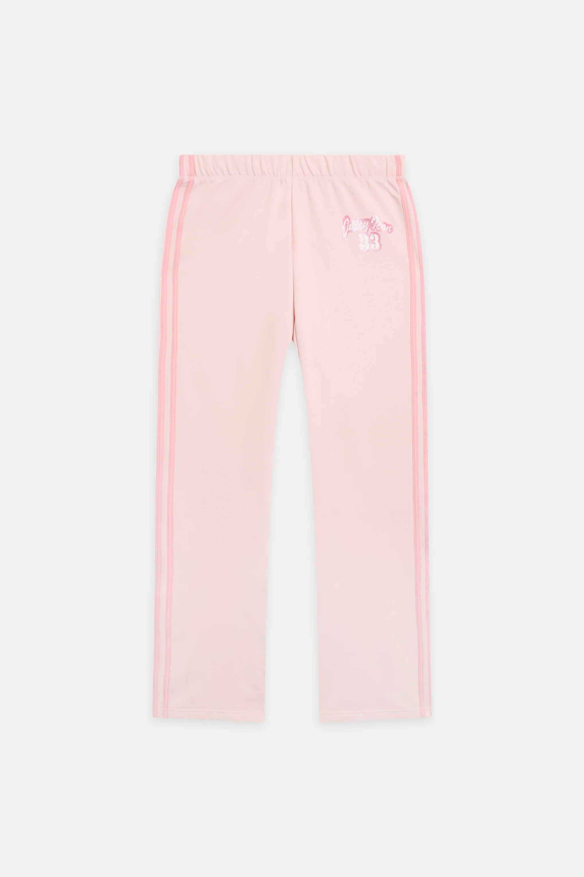 Pantaloni Juicy a gamba dritta in jersey con bande laterali e stampa logo colore Rosa