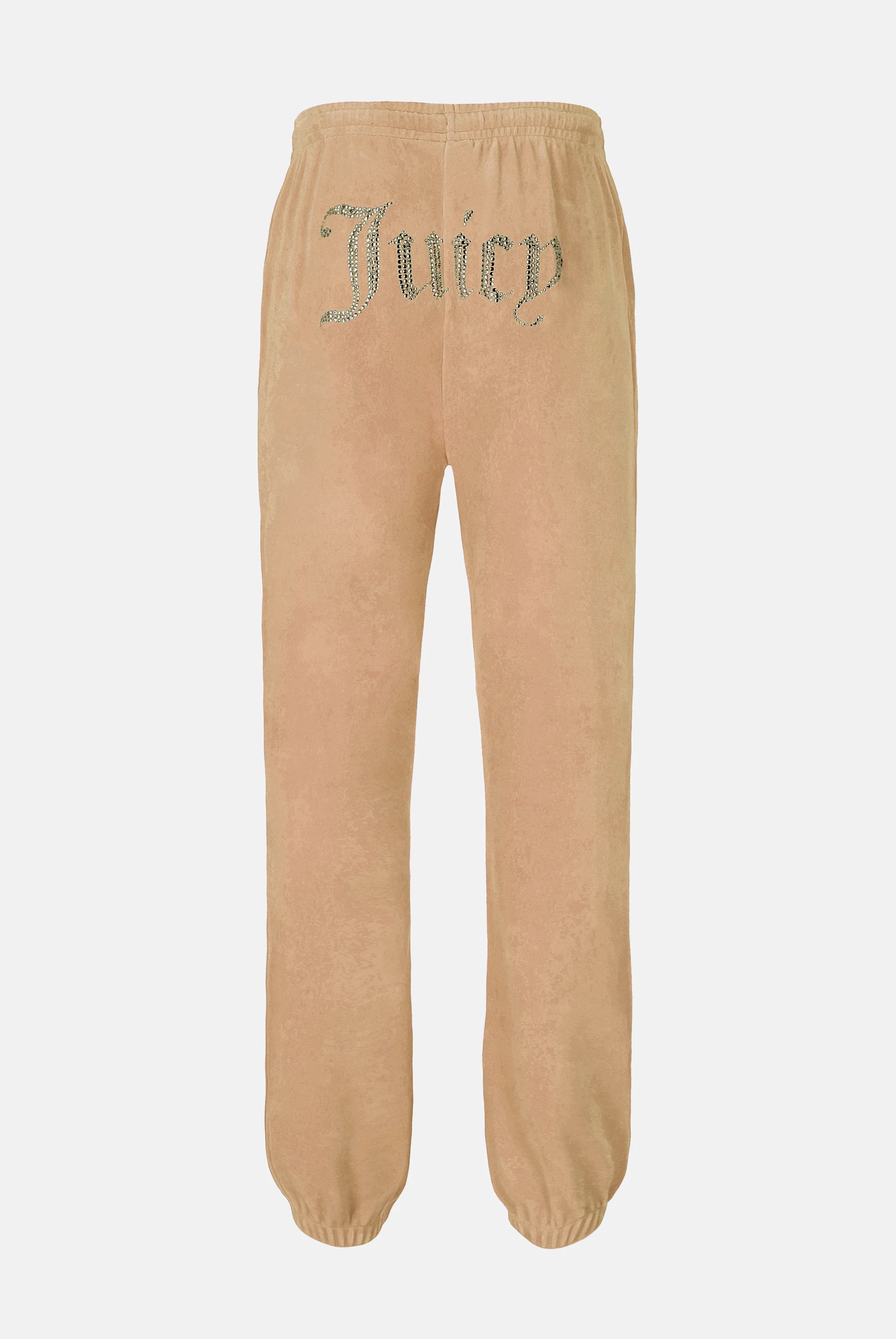 Pantaloni Lilian Caramello dorato con elastico al fondo e logo strass - Image 2