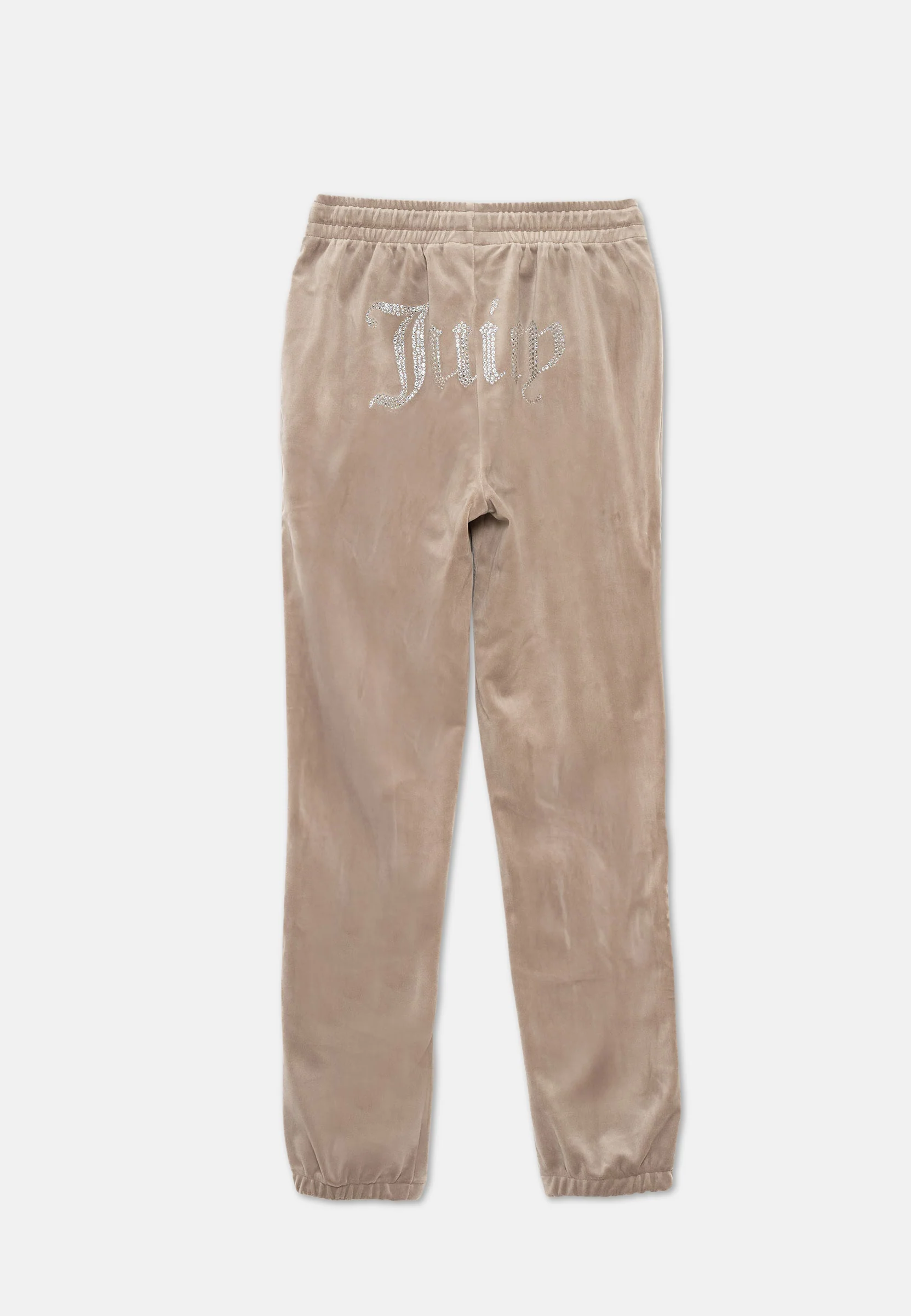 Pantaloni Lilian Tortora chiaro con elastico al fondo e logo strass - Image 2