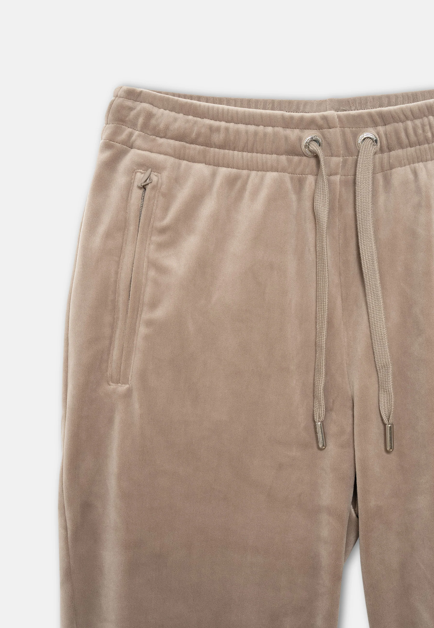 Pantaloni Lilian Tortora chiaro con elastico al fondo e logo strass - Image 3