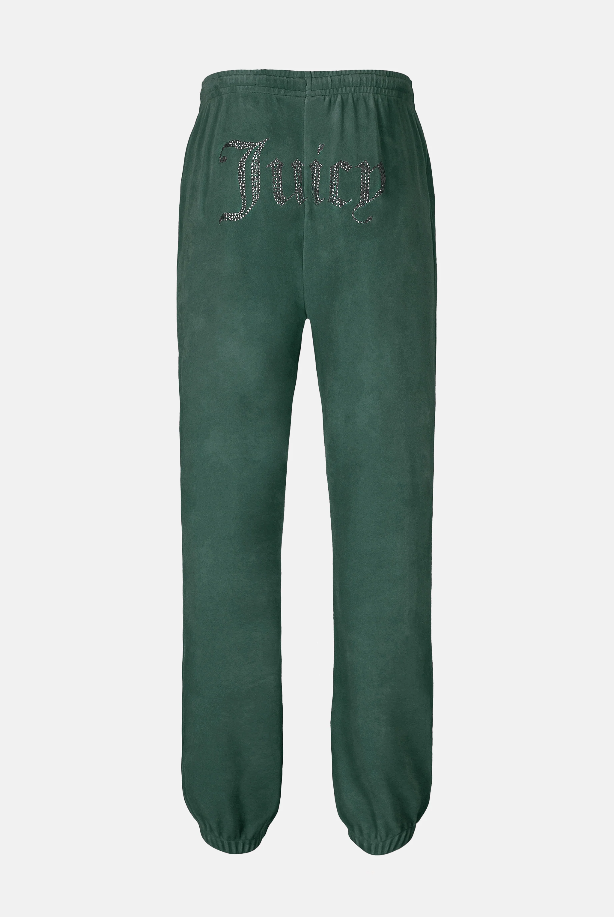 Pantaloni Lilian Verde foresta con elastico al fondo e logo strass - Image 2