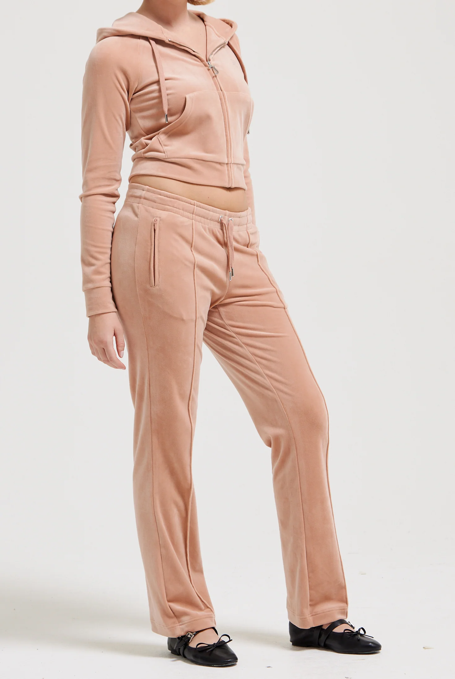 Pantaloni Tina Beige miele con maxi logo strass - Image 3