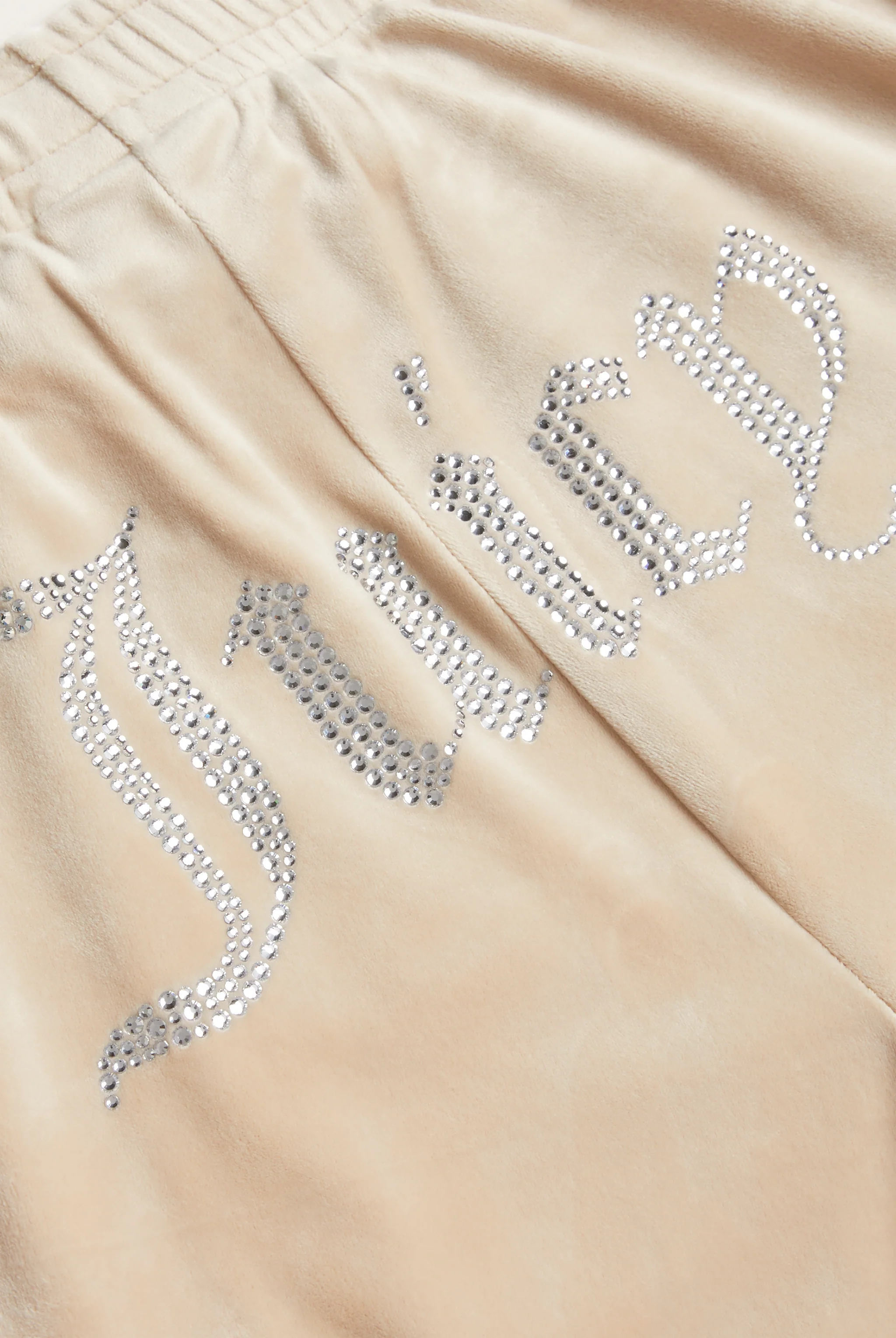 Pantaloni Tina Beige sabbia con maxi logo strass - Image 6