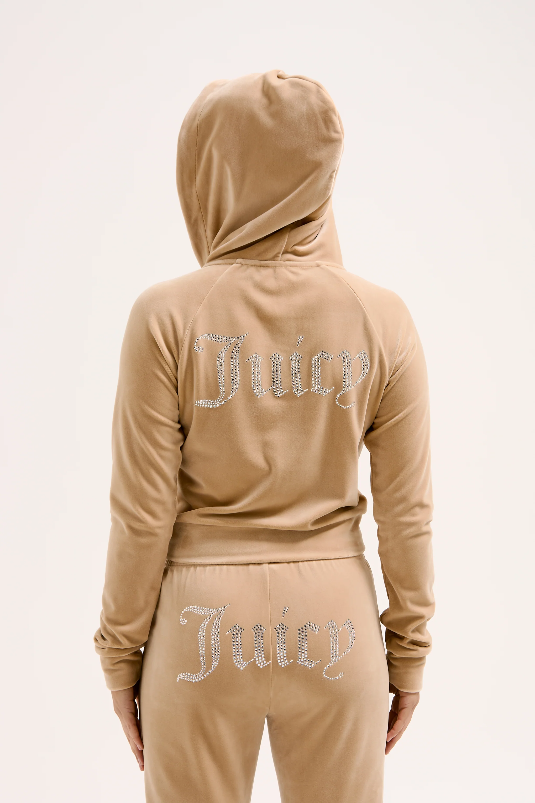 Pantaloni Tina Caramello dorato con maxi logo strass - Image 7