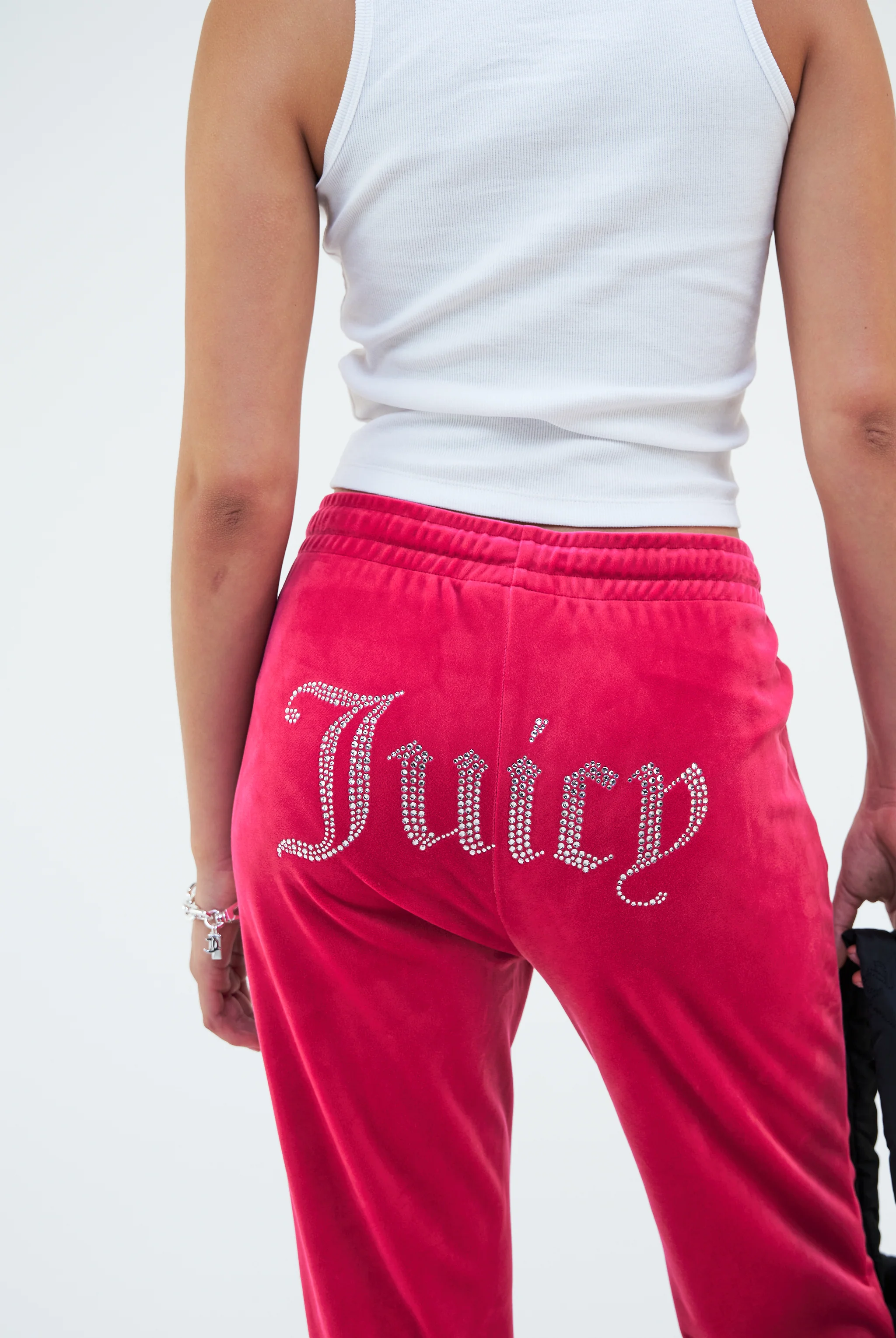 Pantaloni Tina Fuxia con maxi logo strass - Image 5