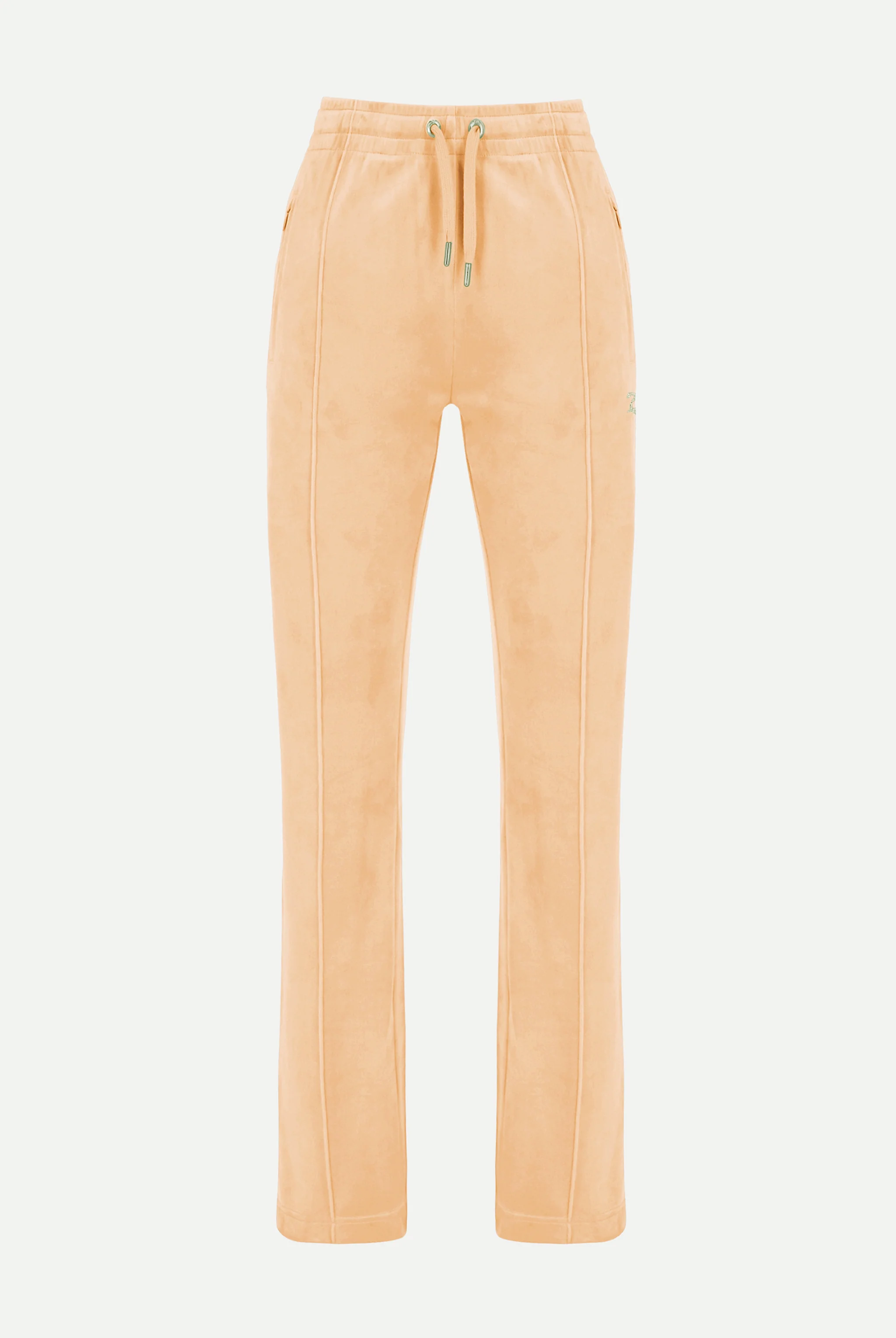 Pantaloni Tina Giallo crema con maxi logo strass