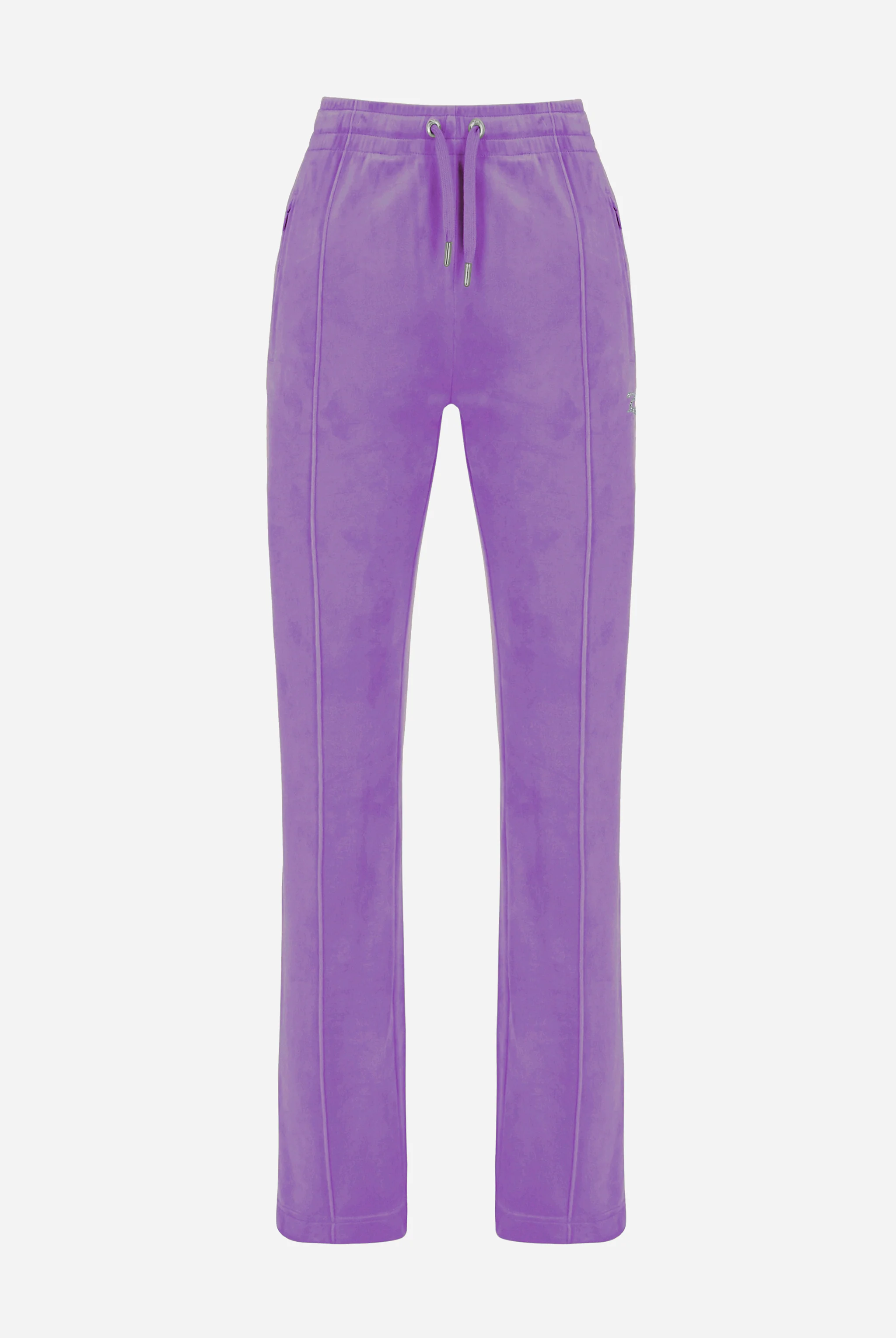 Pantaloni Tina Lilla con maxi logo strass